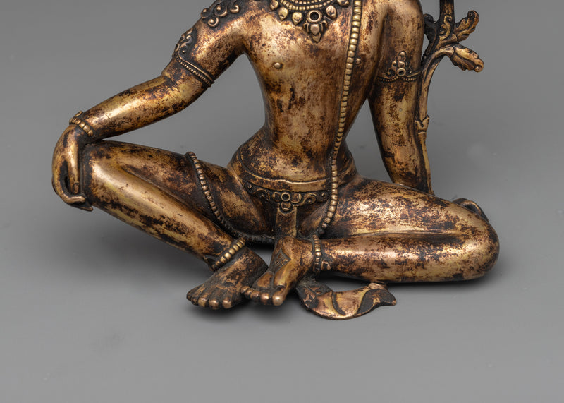 Divine Lord Indra Sculpture | 24K Gold and Antique Finish