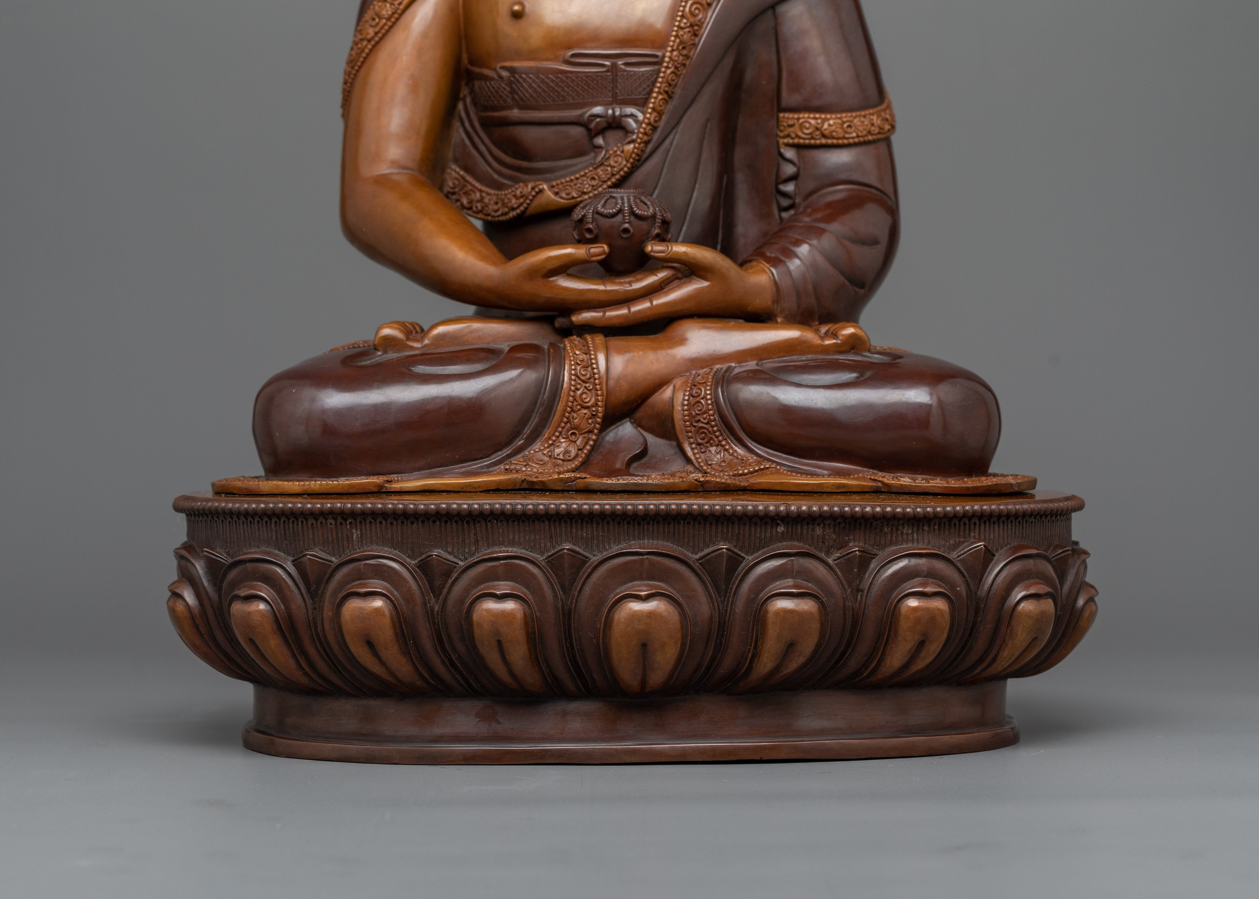 Amitabha Buddha of Pure Land Sculpture | Oxidized Copper Majesty