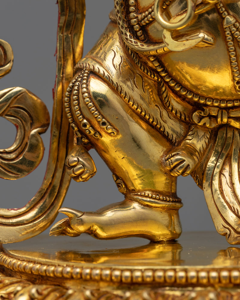 Vajra Pani Sculpture | Gold Gilded Copper Statue