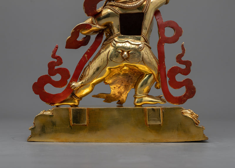 Vajra Pani Sculpture | Gold Gilded Copper Statue