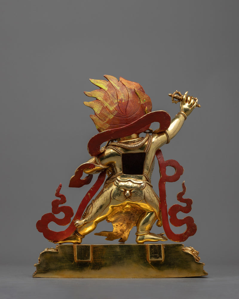 Vajra Pani Sculpture | Gold Gilded Copper Statue