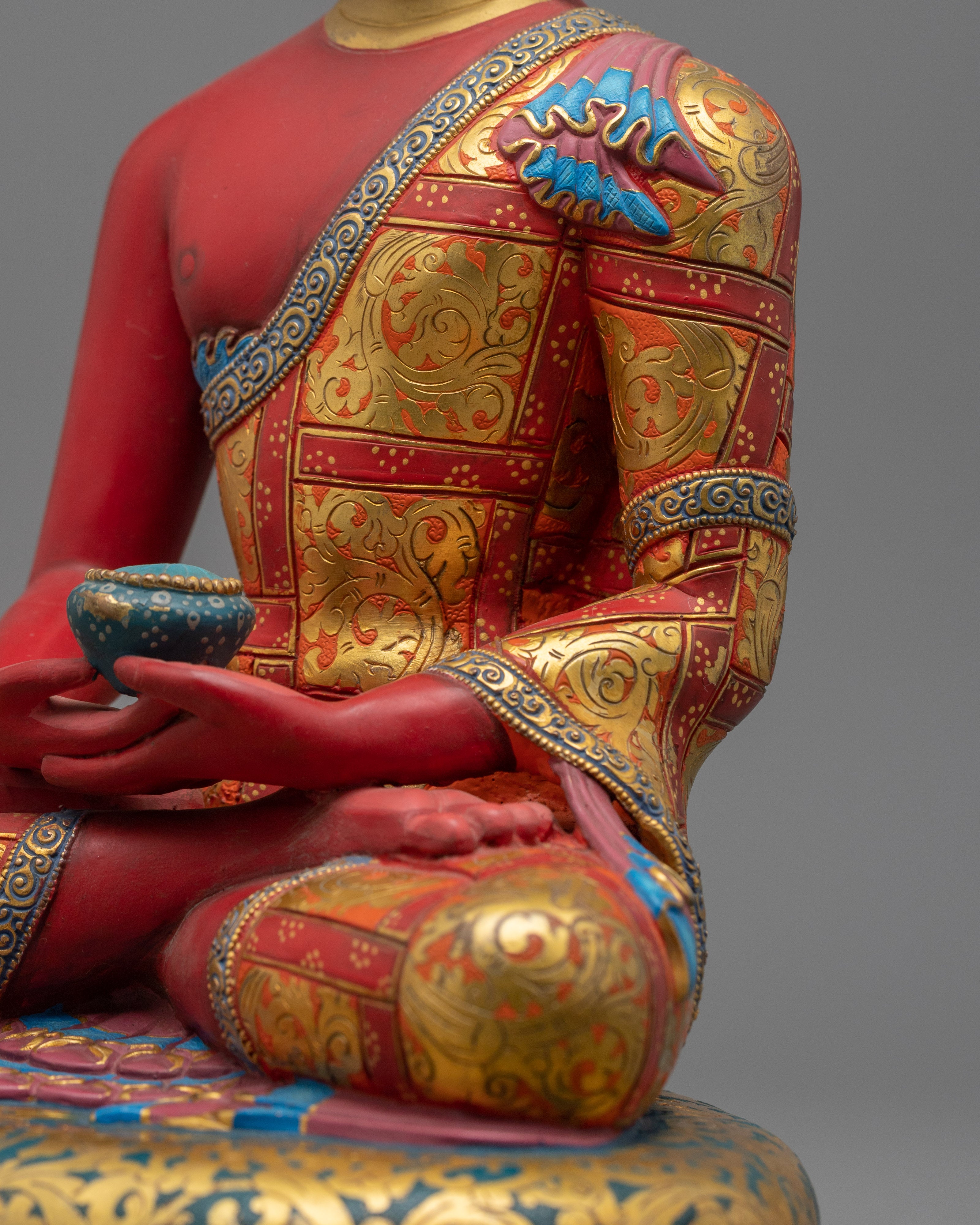 Ruby Red Amitabha Buddha Statue | Symbol of Infinite Light and Life
