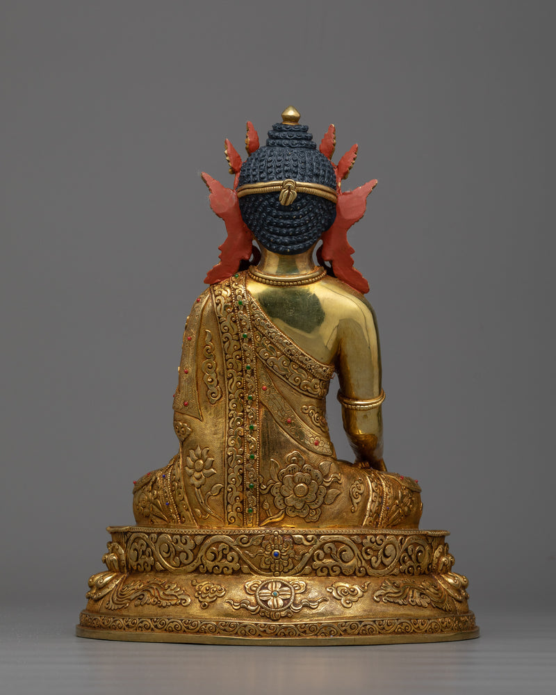 Crown Shakyamuni Buddha Gold Gilded Statue | Radiate Divine Enlightenment