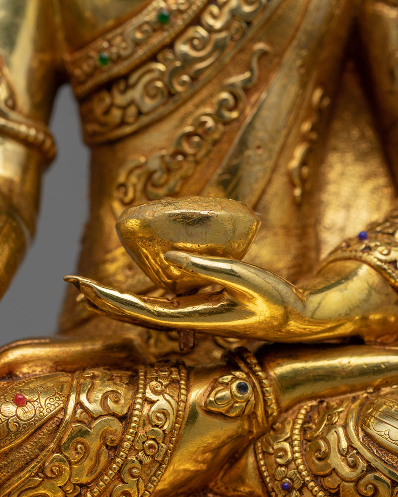 Crown Shakyamuni Buddha Gold Gilded Statue | Radiate Divine Enlightenment