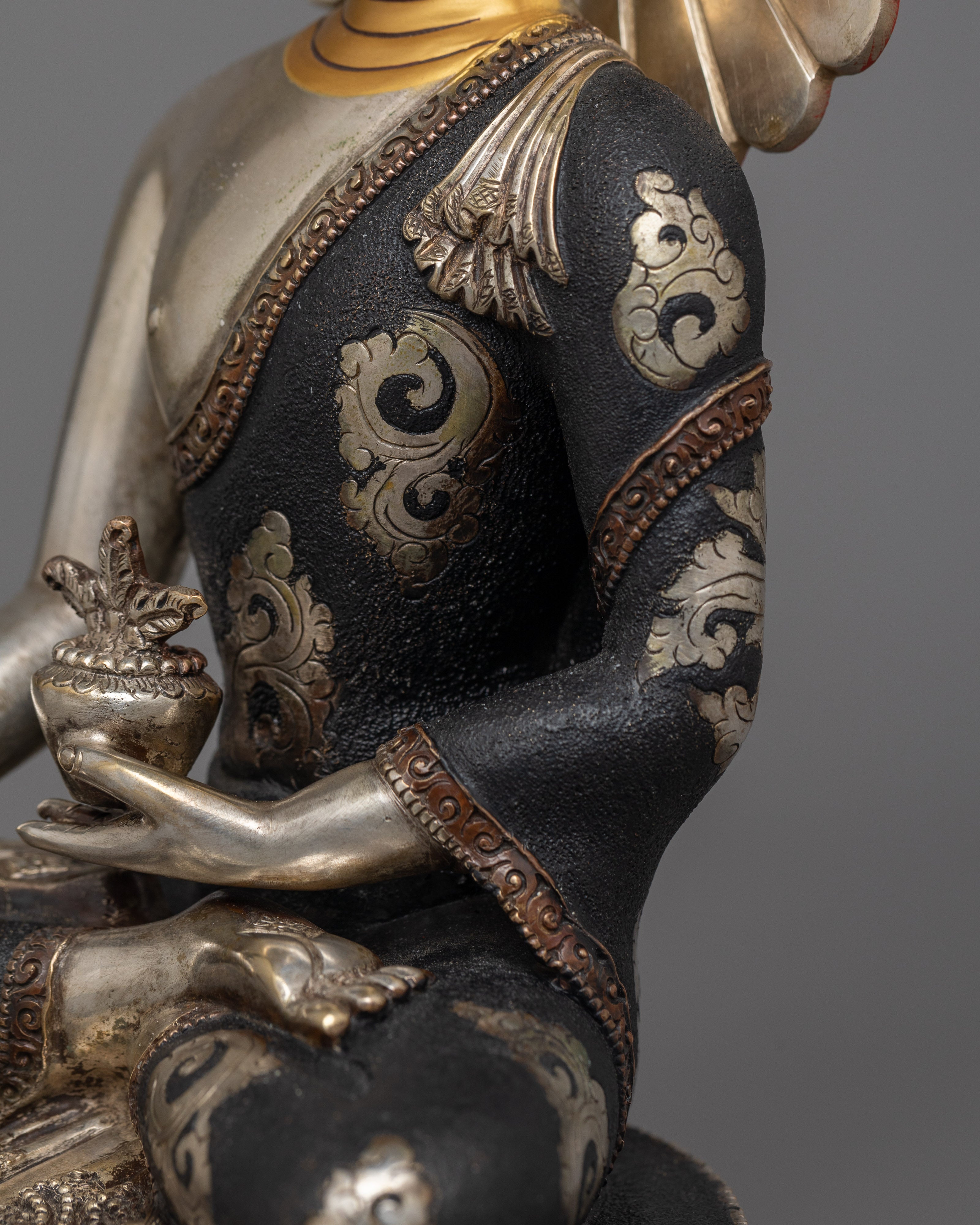 Medicine Buddha Silver Plated Figure | Discover Healing and Enlightenment