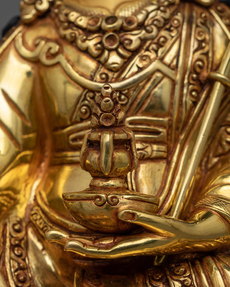 Guru Rinpoche Gold Gilded Statue | Embrace Divine Enlightenment and Compassion