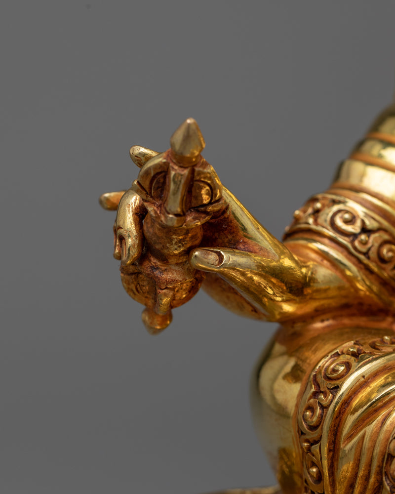 Guru Rinpoche Gold Gilded Statue | Embrace Divine Enlightenment and Compassion
