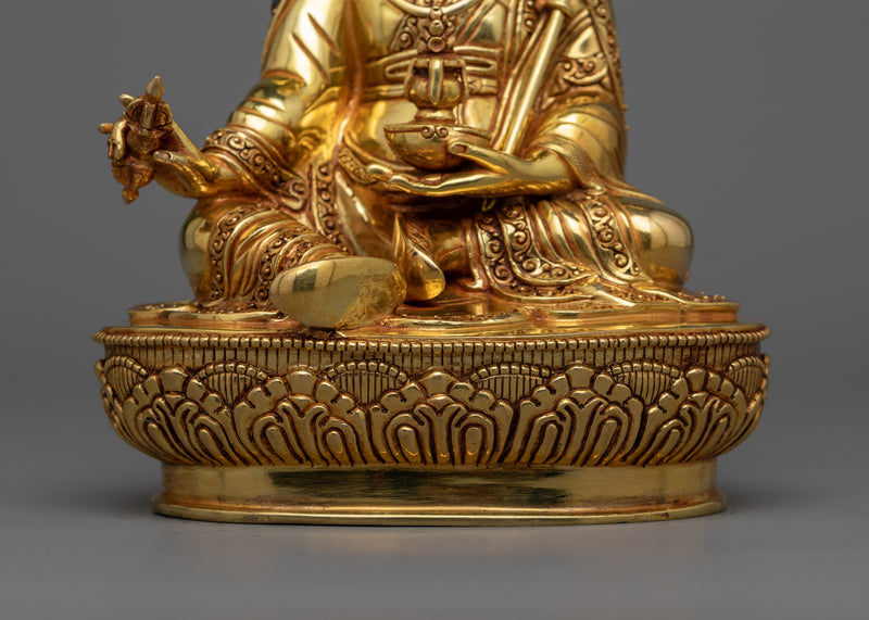 Guru Rinpoche Gold Gilded Statue | Embrace Divine Enlightenment and Compassion