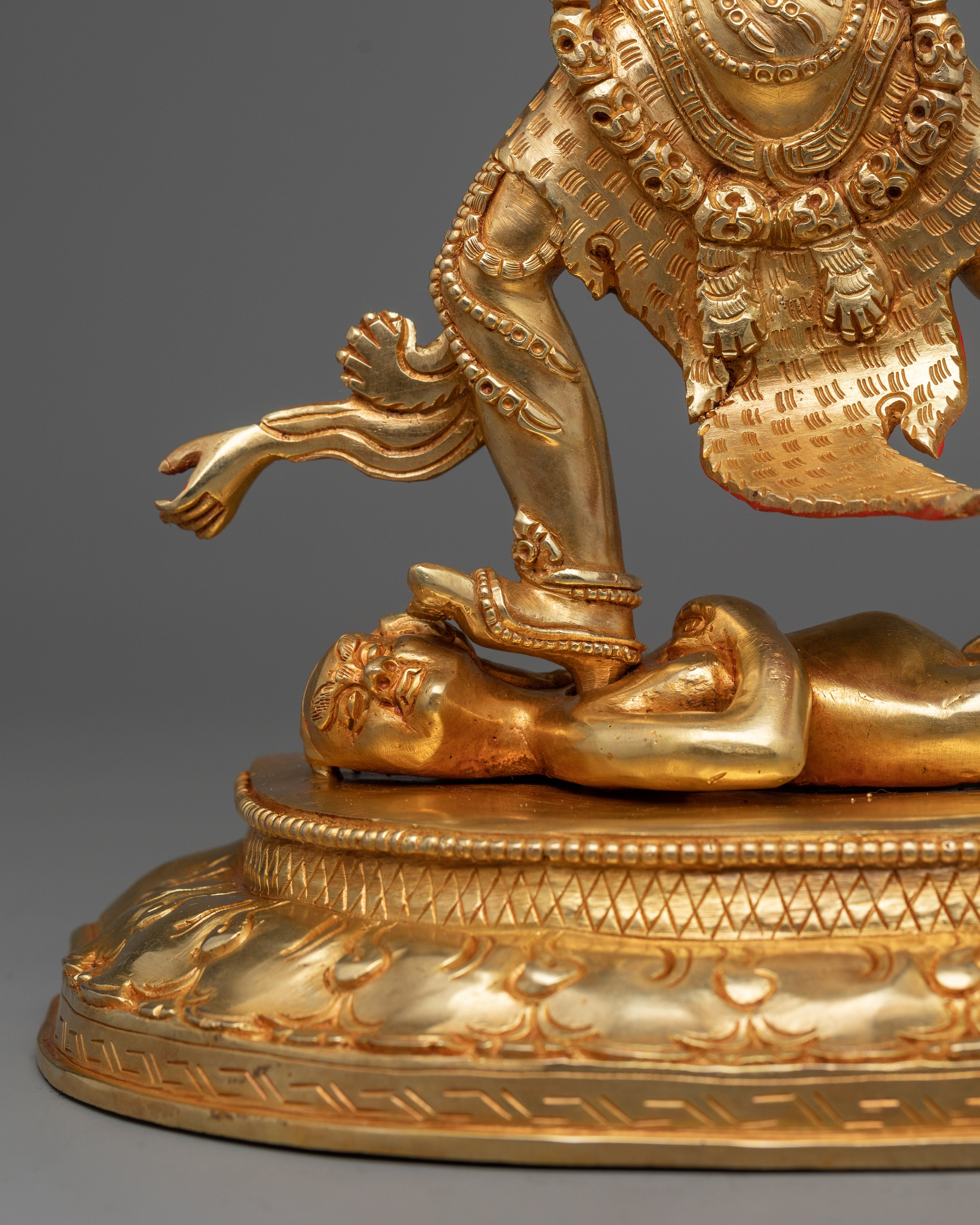 Ekajati Gold Gilded Statue | Guardian of Wisdom and Protection