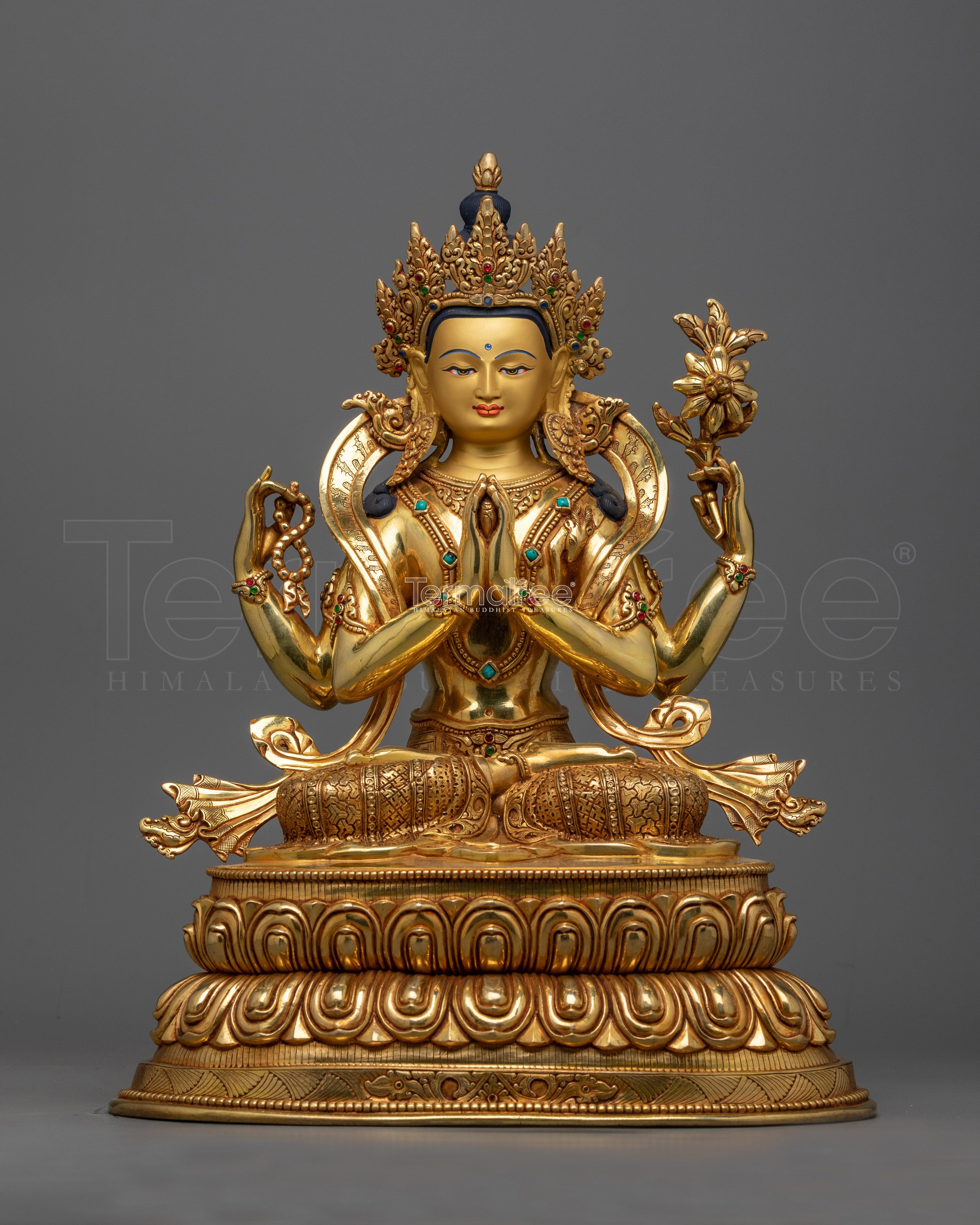 Chenrezig Compassionate Bodhisattva Statue | Avalokitesvara, "One who looks with unwavering eye"
