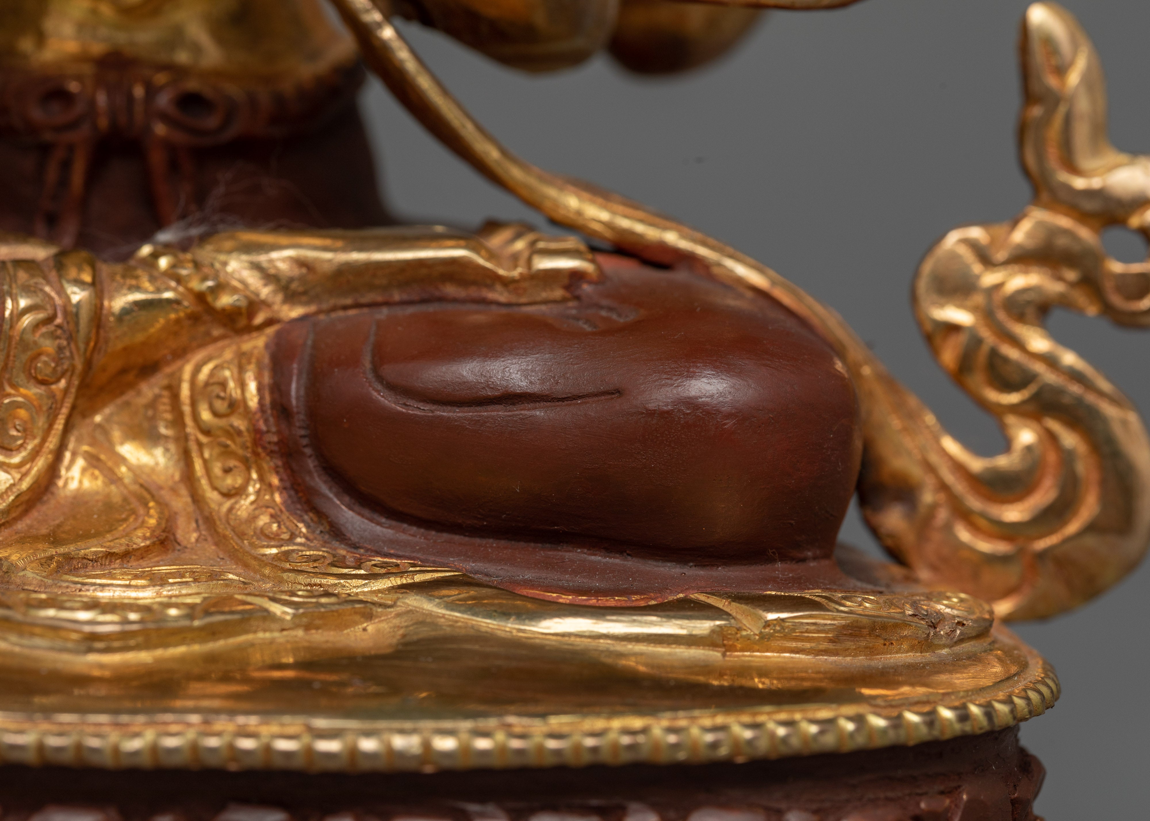 4-Armed Bodhisattva Chenrezig Statue | Gold Gilded Copper Art from Nepal