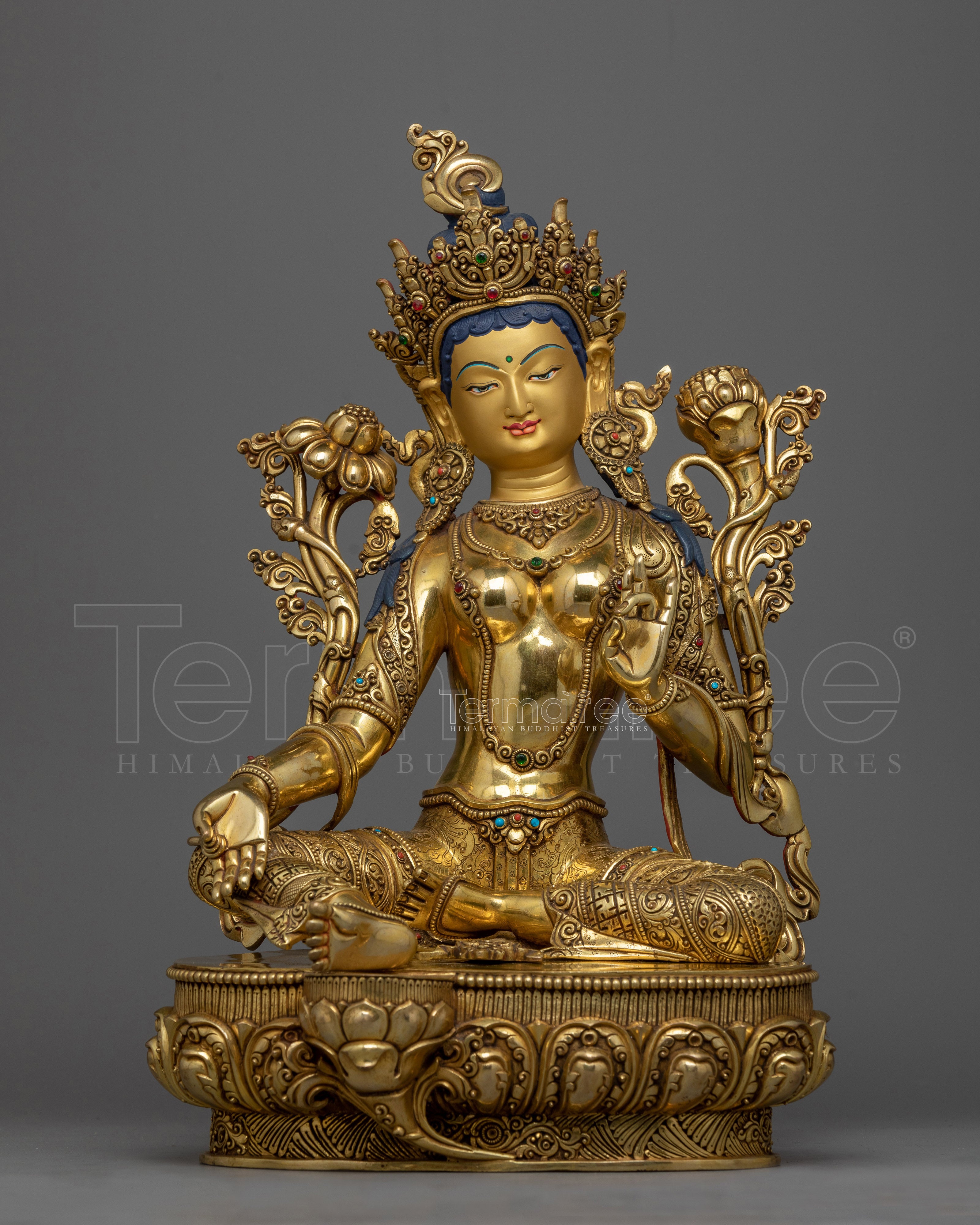 Green Tara Buddhist Goddess Statue | Handmade Premium Quality Figure of Female Buddha