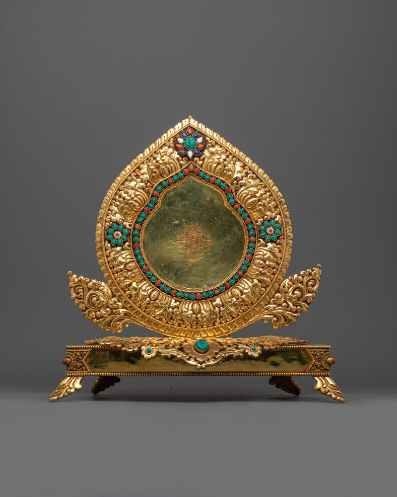 Shakyamuni Buddha Sculpture on an Ornate Throne | Majestic Triple-Layered 24K Gold-Gilded