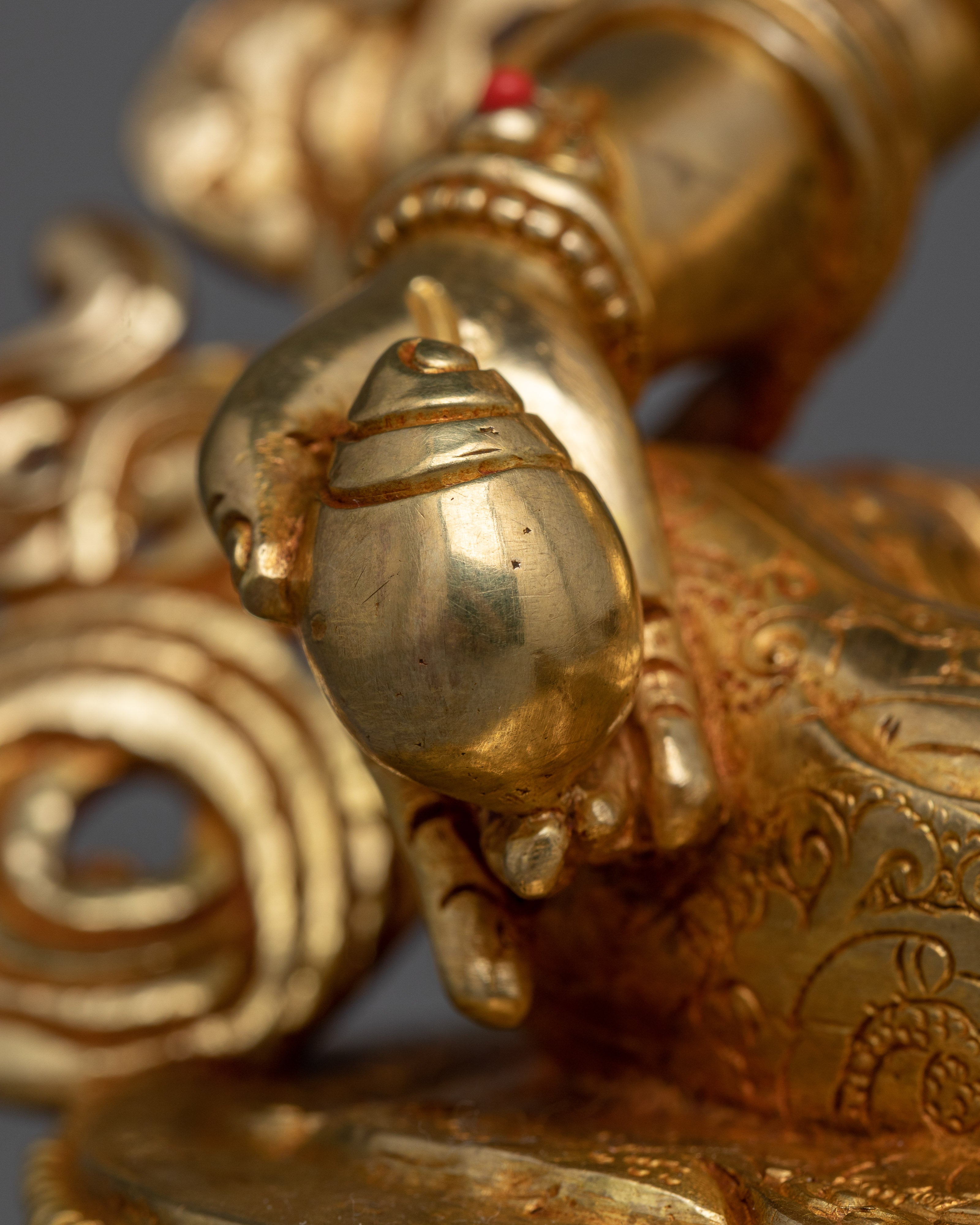 Opulent 24K Gold-Gilded Jambhala Sculpture | Handcrafted in Nepal