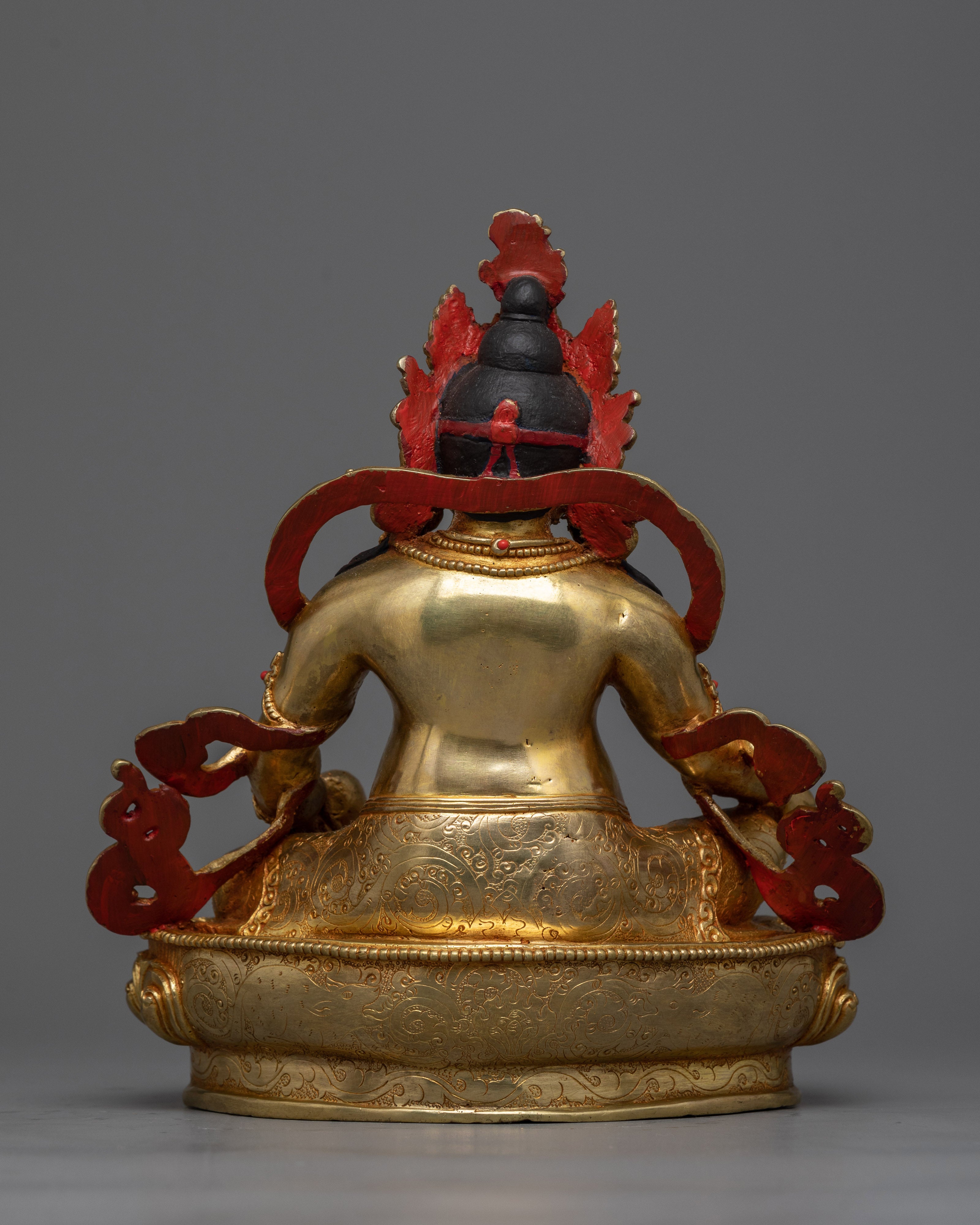 Opulent 24K Gold-Gilded Jambhala Sculpture | Handcrafted in Nepal