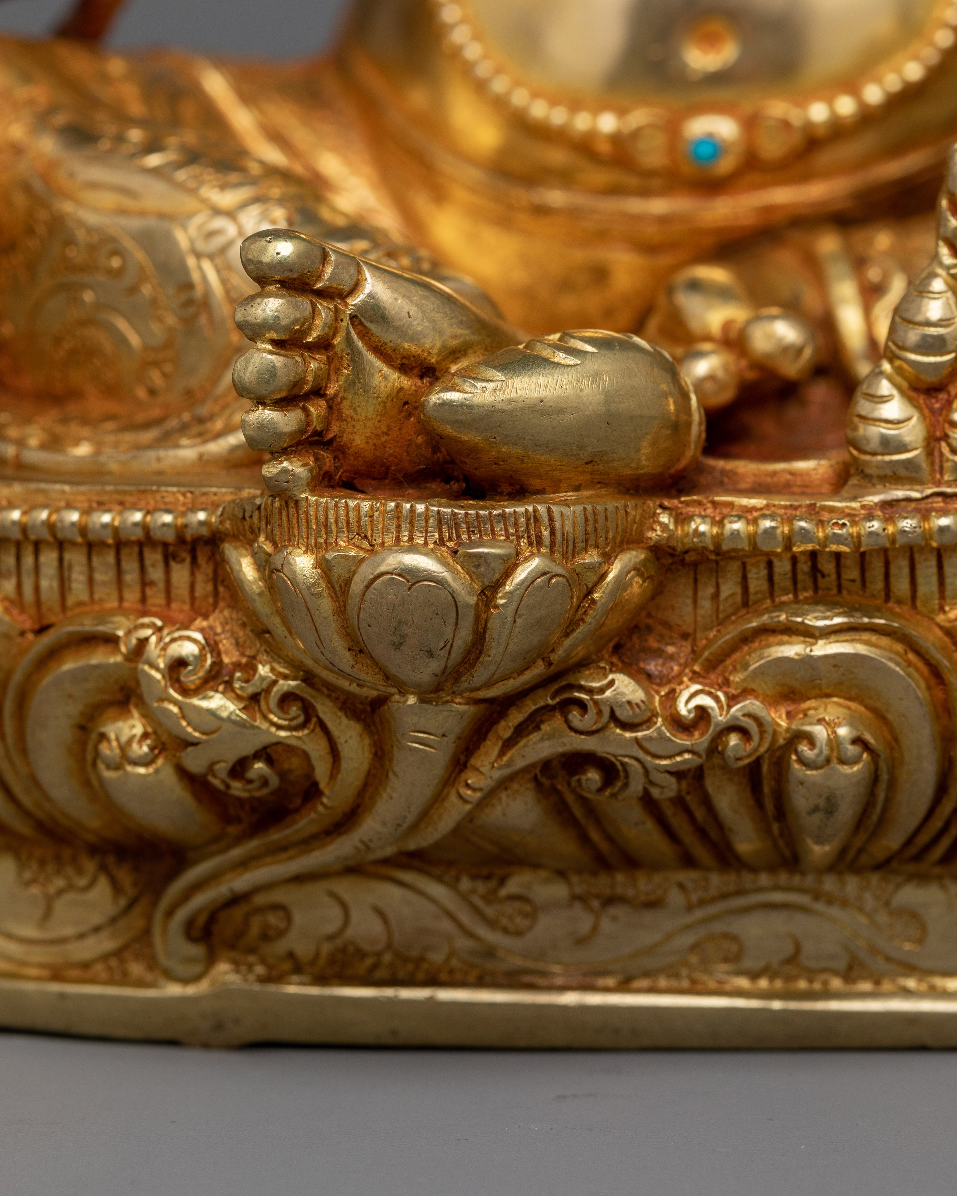 Opulent 24K Gold-Gilded Jambhala Sculpture | Handcrafted in Nepal