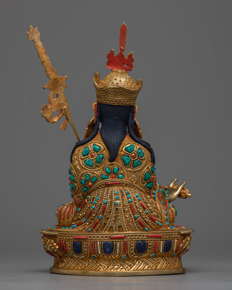 Radiant Gilt Guru Rinpoche Sculpture | Handcrafted in Nepal
