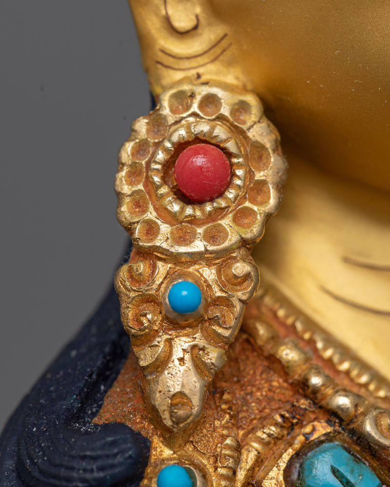 Radiant Gilt Guru Rinpoche Sculpture | Handcrafted in Nepal