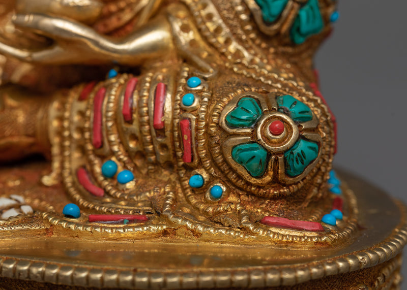 Radiant Gilt Guru Rinpoche Sculpture | Handcrafted in Nepal