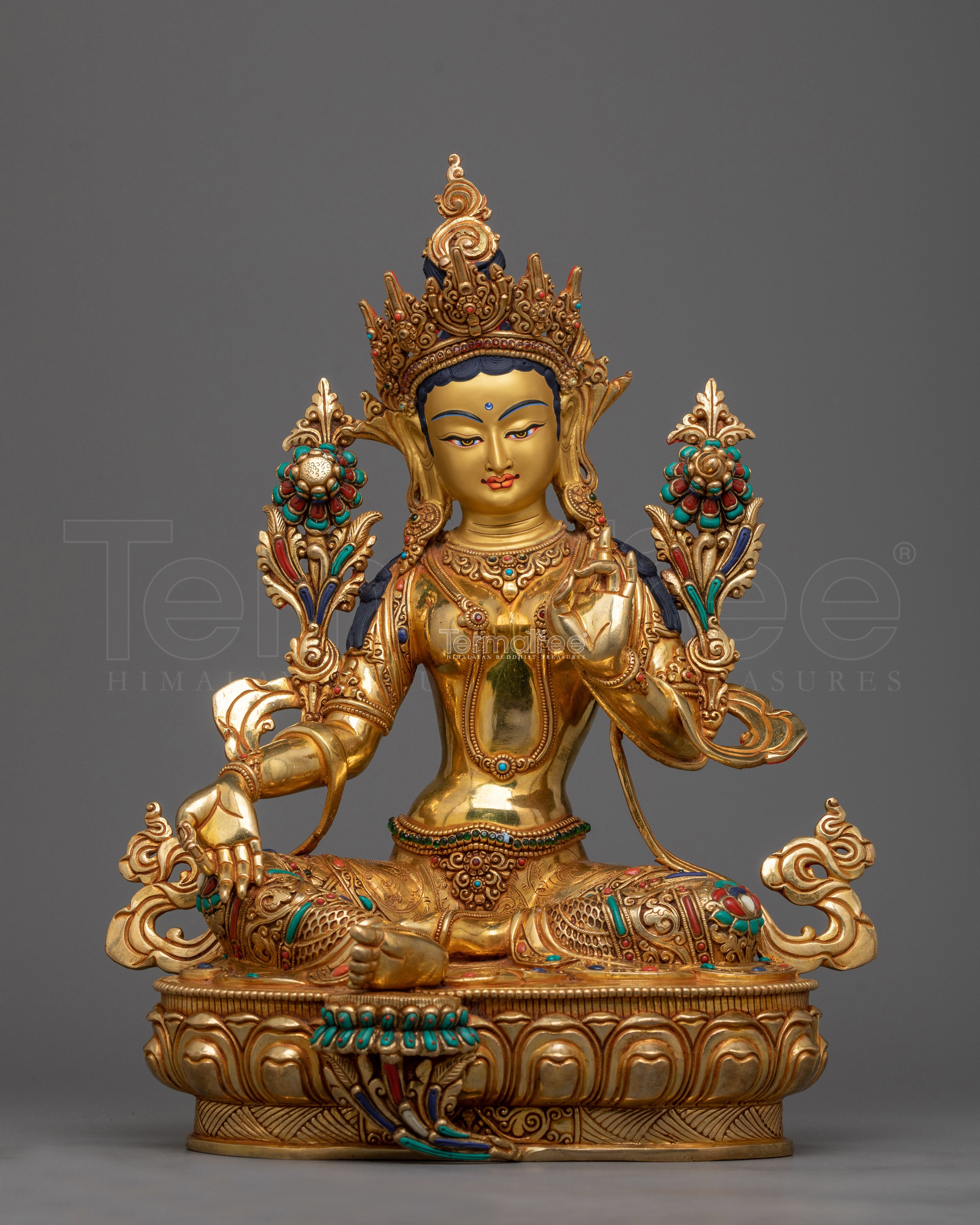 Radiant Mother Green Tara (Arya Tara) Sculpture | Handcrafted in Nepal