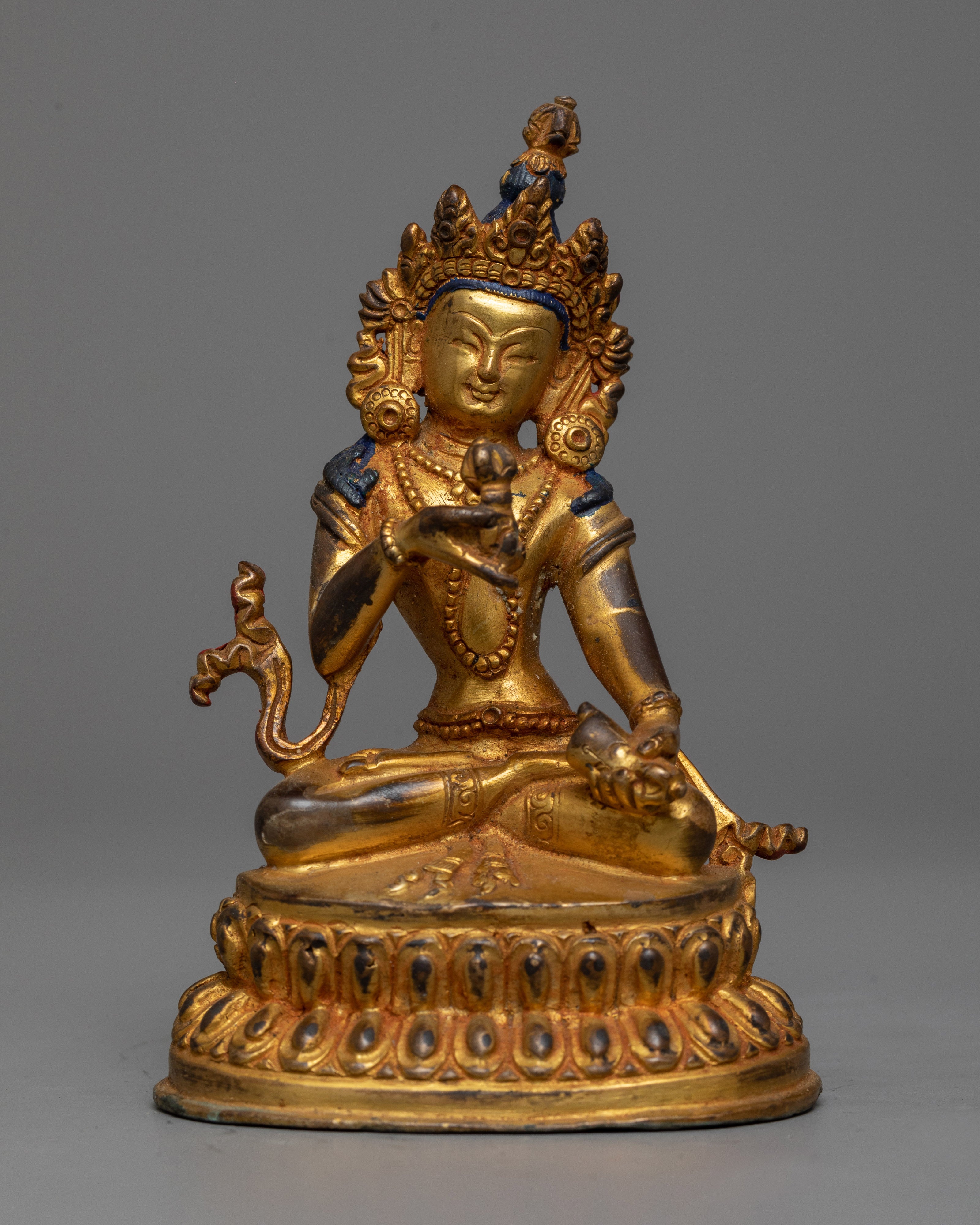 Machine Vajrasattva Statue | Antique Finished Gold Electroplated