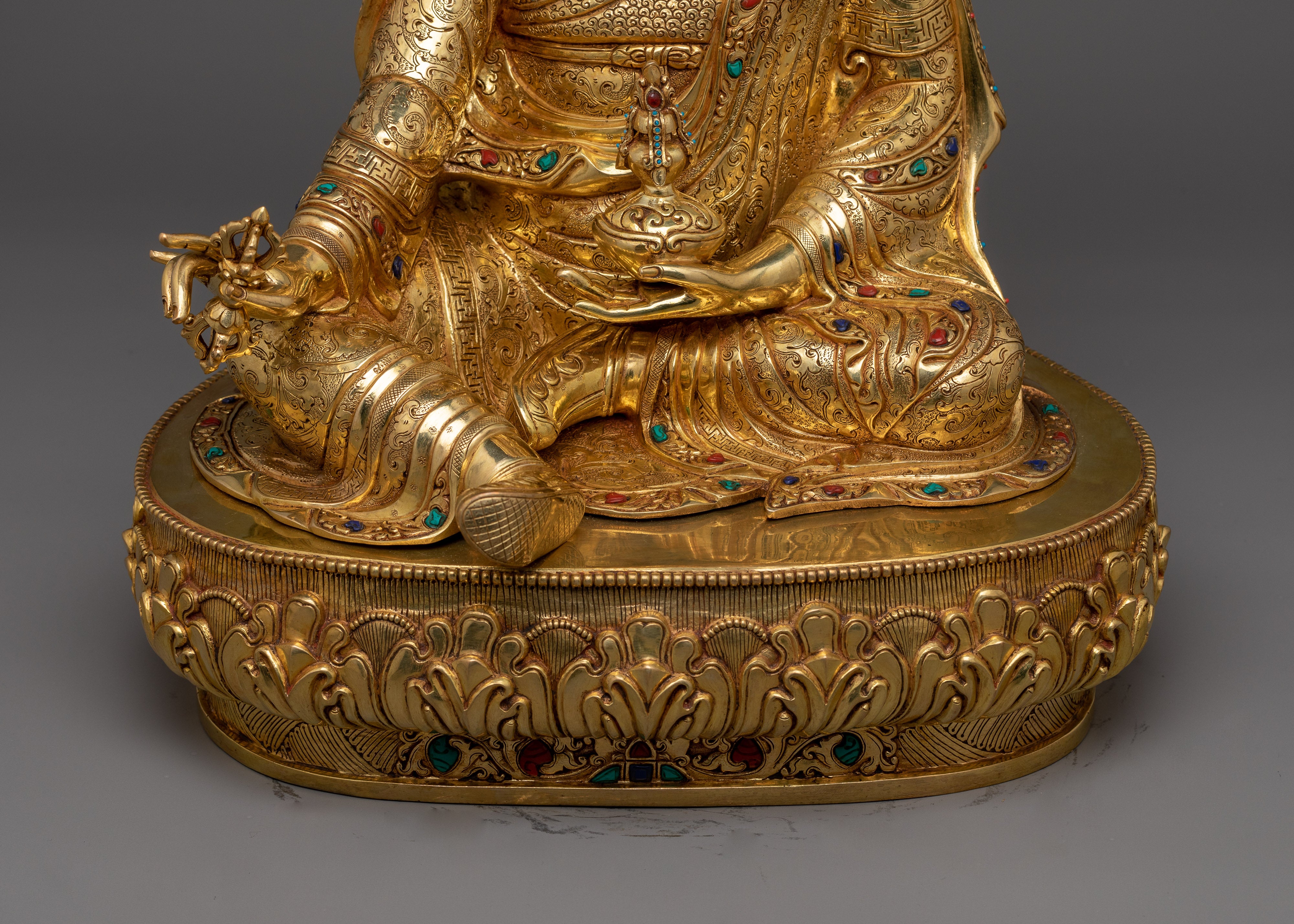 Gold-Gilded Tantra Rinpoche Statue | Beacon of Spiritual Mastery