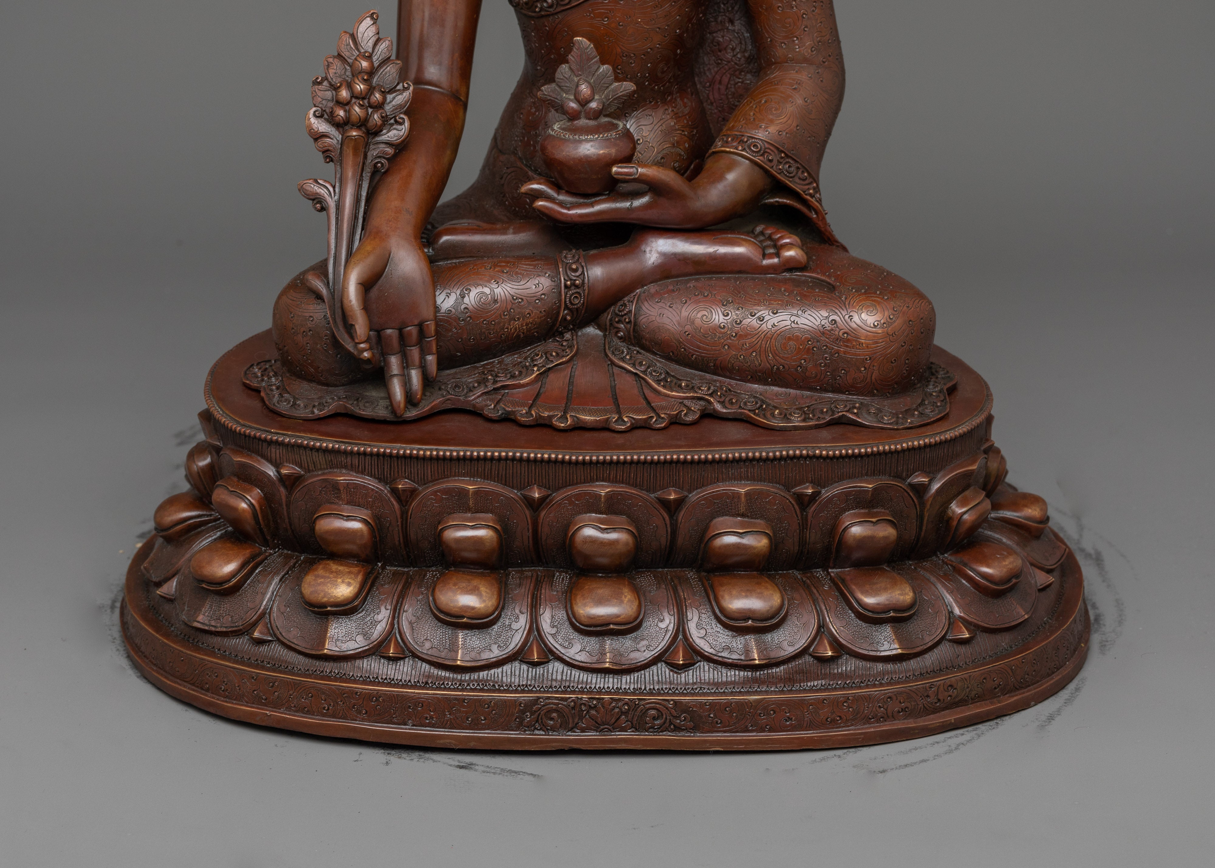 Medicine Buddha Oxidized Figure | Healing Presence of Enlightenment