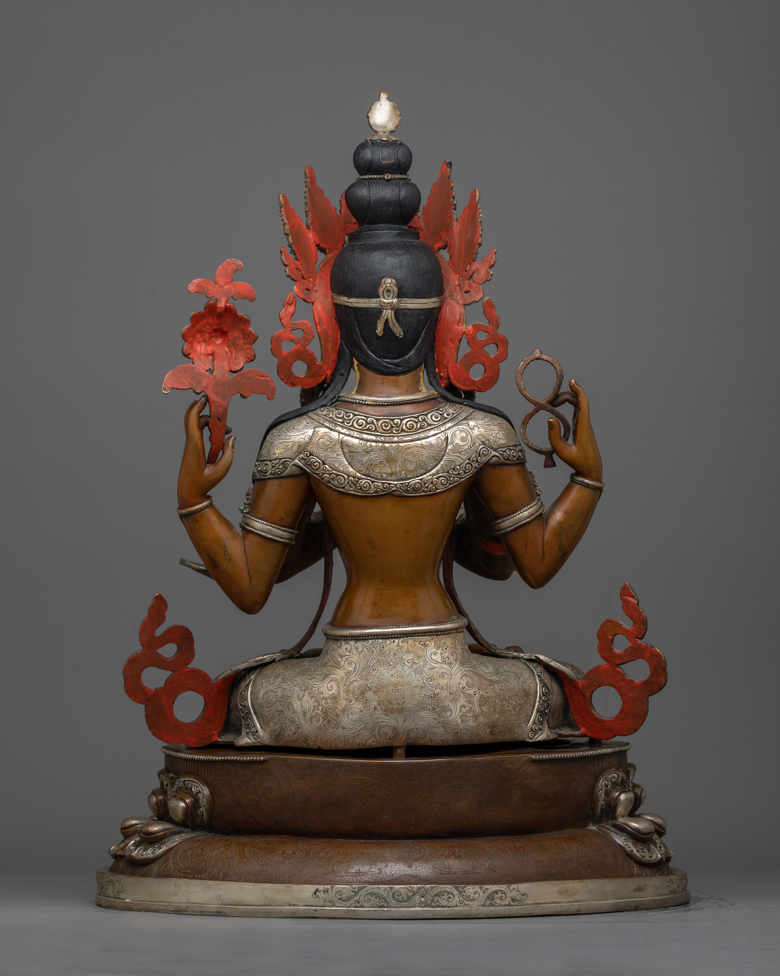 Silver-Plated Chenrezig Statue | Illuminate Your Path to Enlightenment