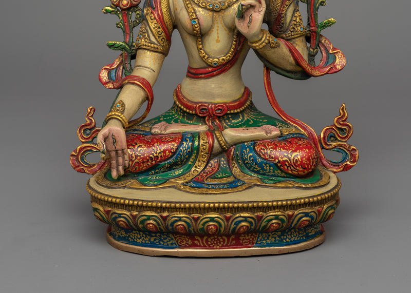 Colorful White Tara Statue | Radiant Symbol of Compassion and Longevity