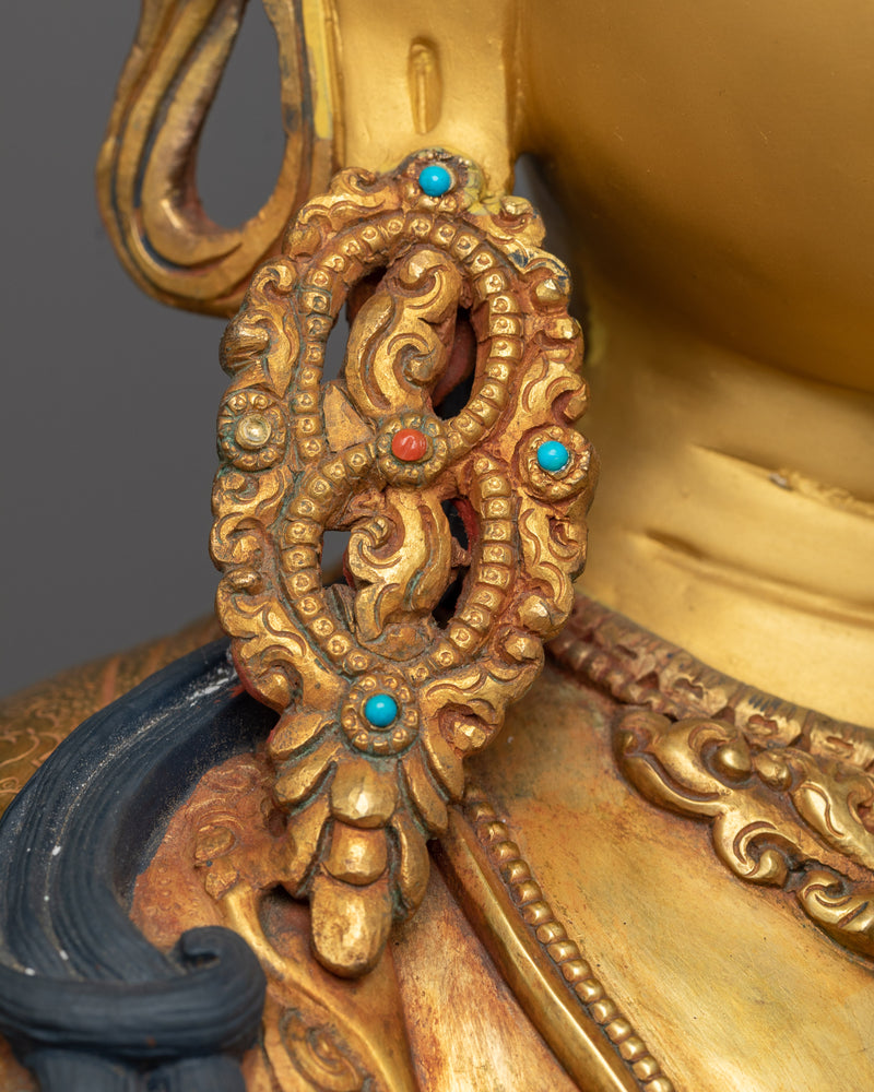 Chenresig Buddha Handmade Statue | 24K Gold Gilded Compassionate Deity