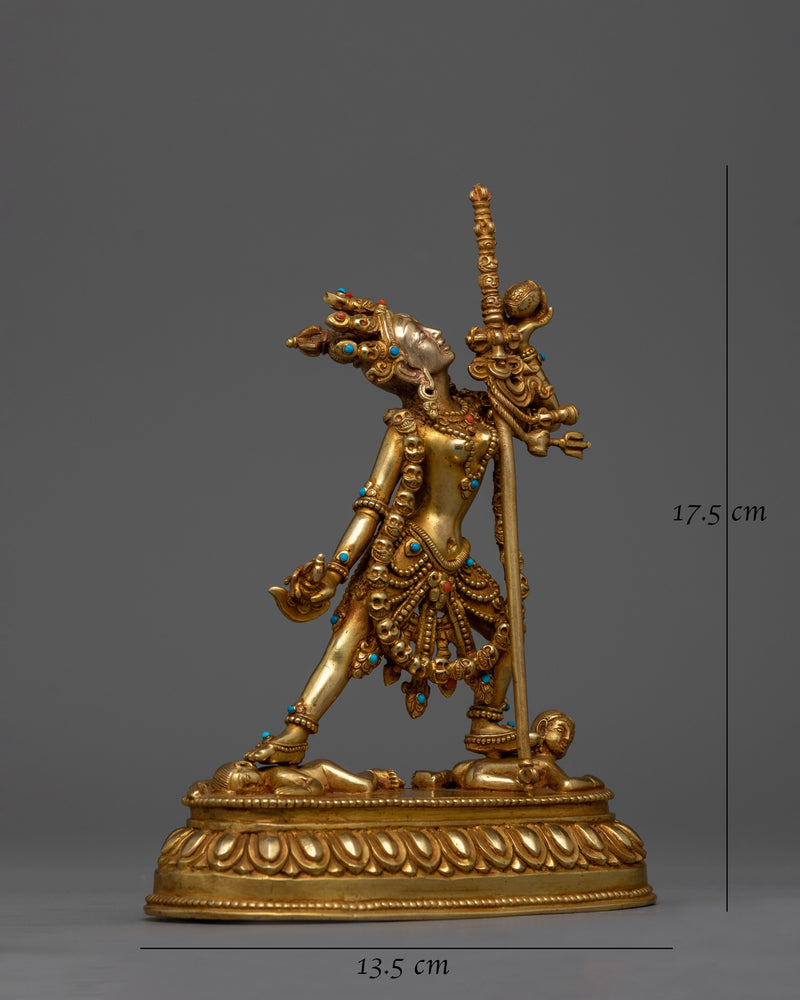 Beautifully Gold-Gilded Vajrayogini Statue | Handcrafted Artwork of Nepalese Artisans