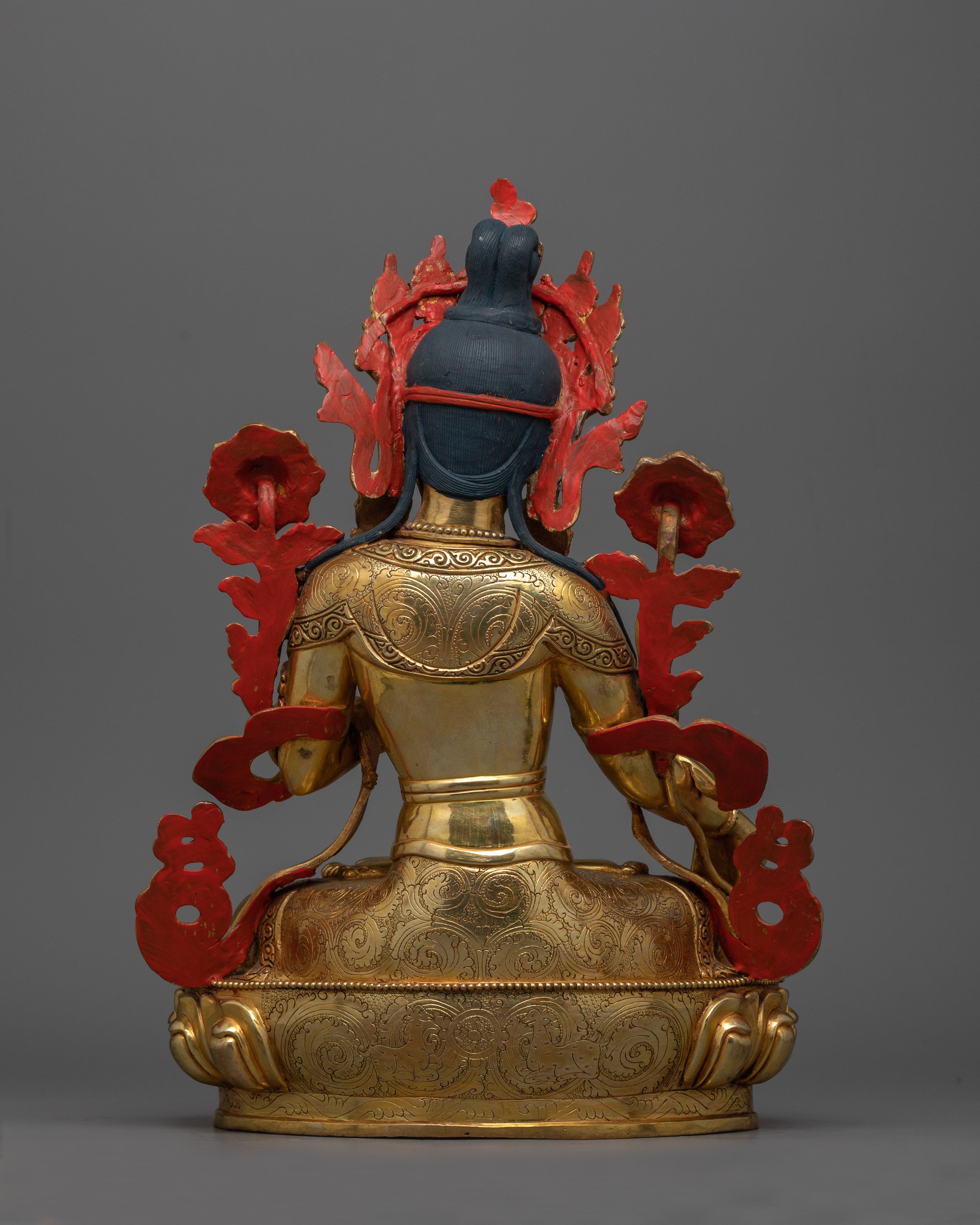 Artistic White Tara Gold-Gilded Statue | Elegant and Artful Design