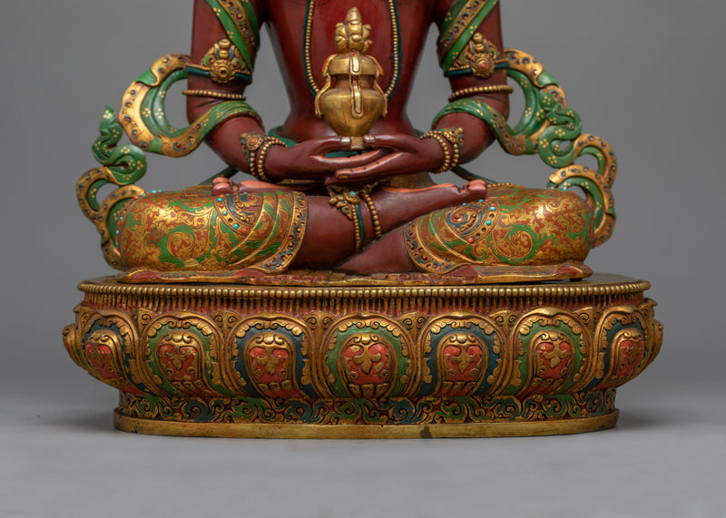 Buddha Amitayus for Shrine | Handmade Nepali Statue of Buddha Immortality