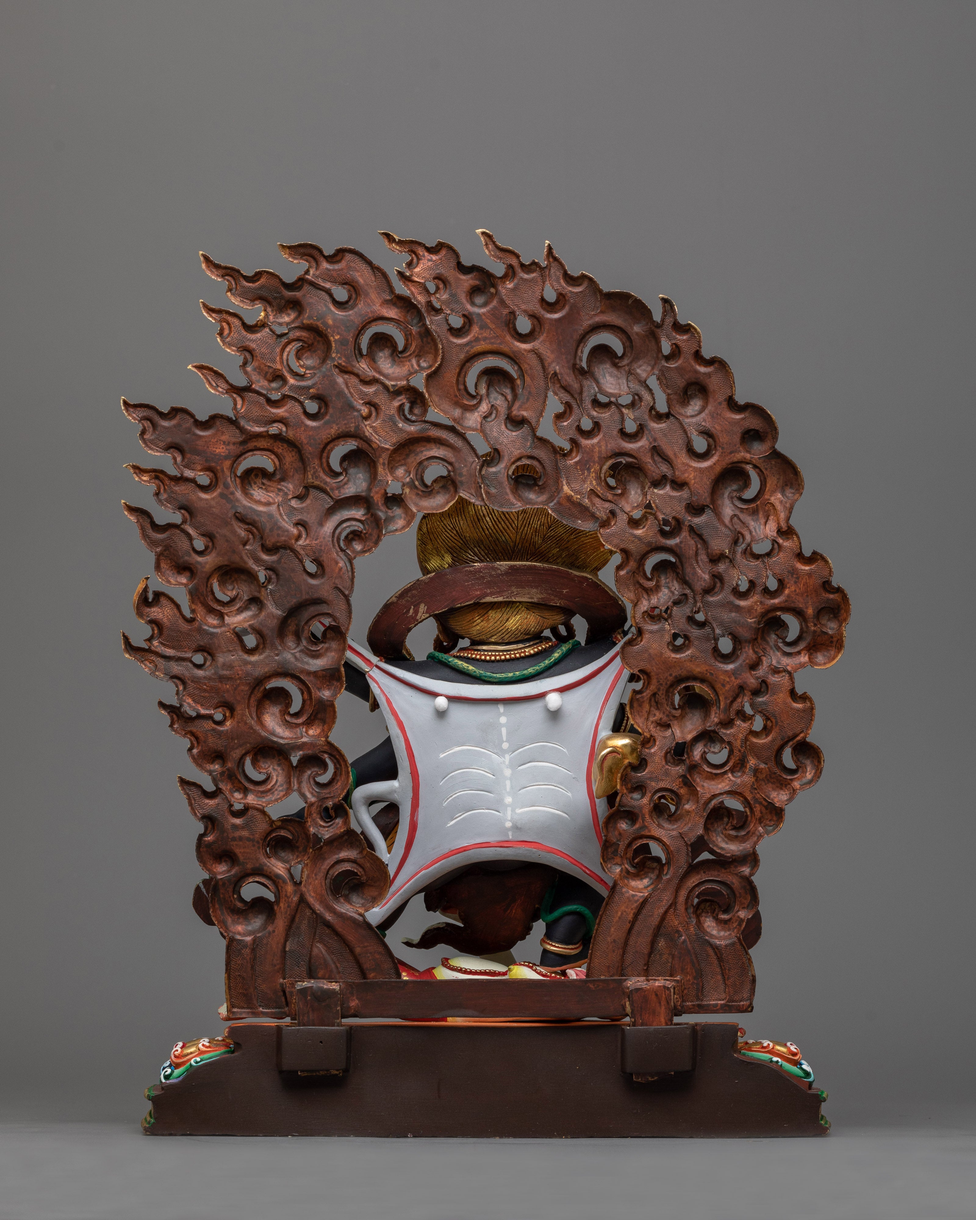 Colorful Six-Armed Mahakala Statue | Handcrafted Symbol of Protection