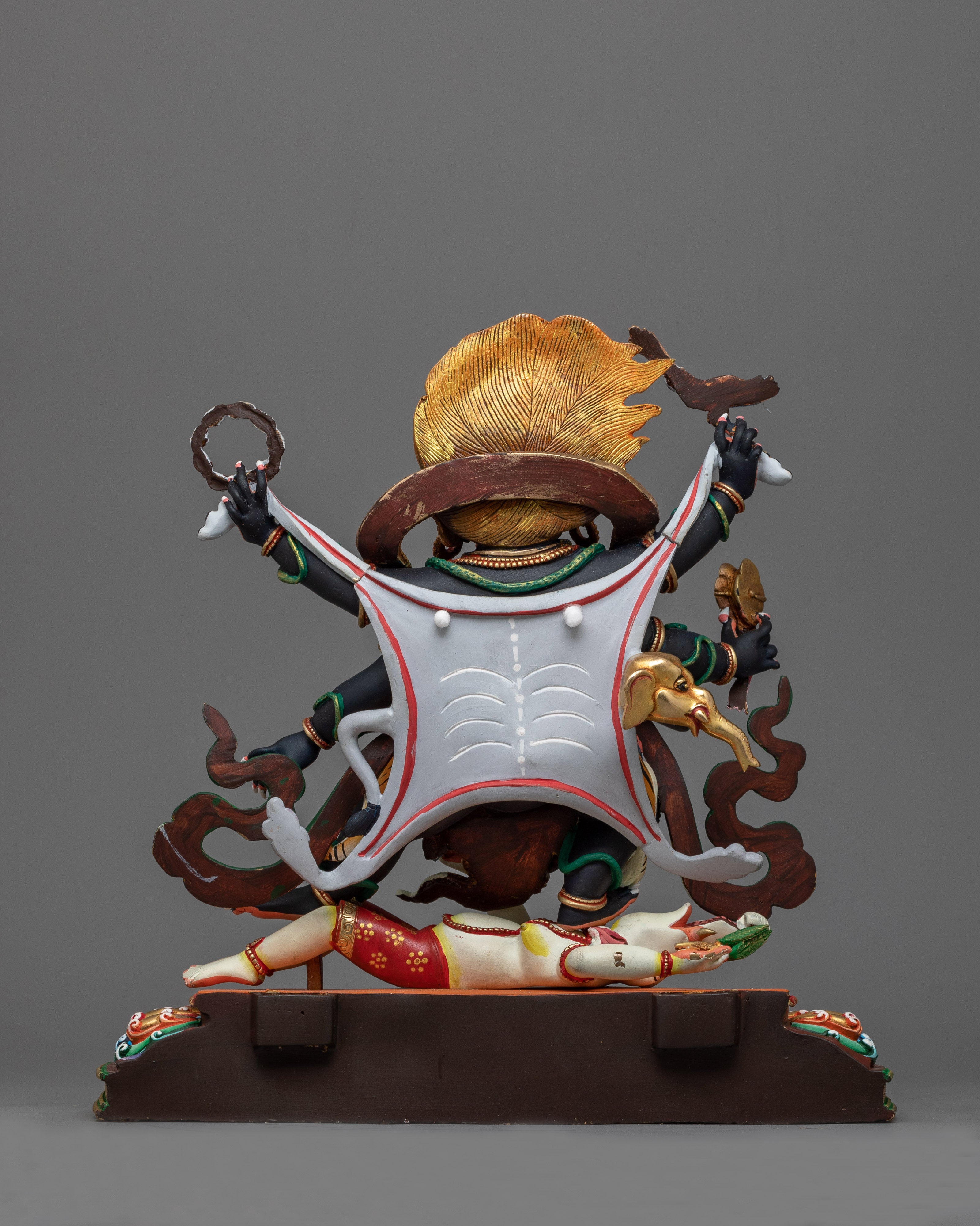Colorful Six-Armed Mahakala Statue | Handcrafted Symbol of Protection