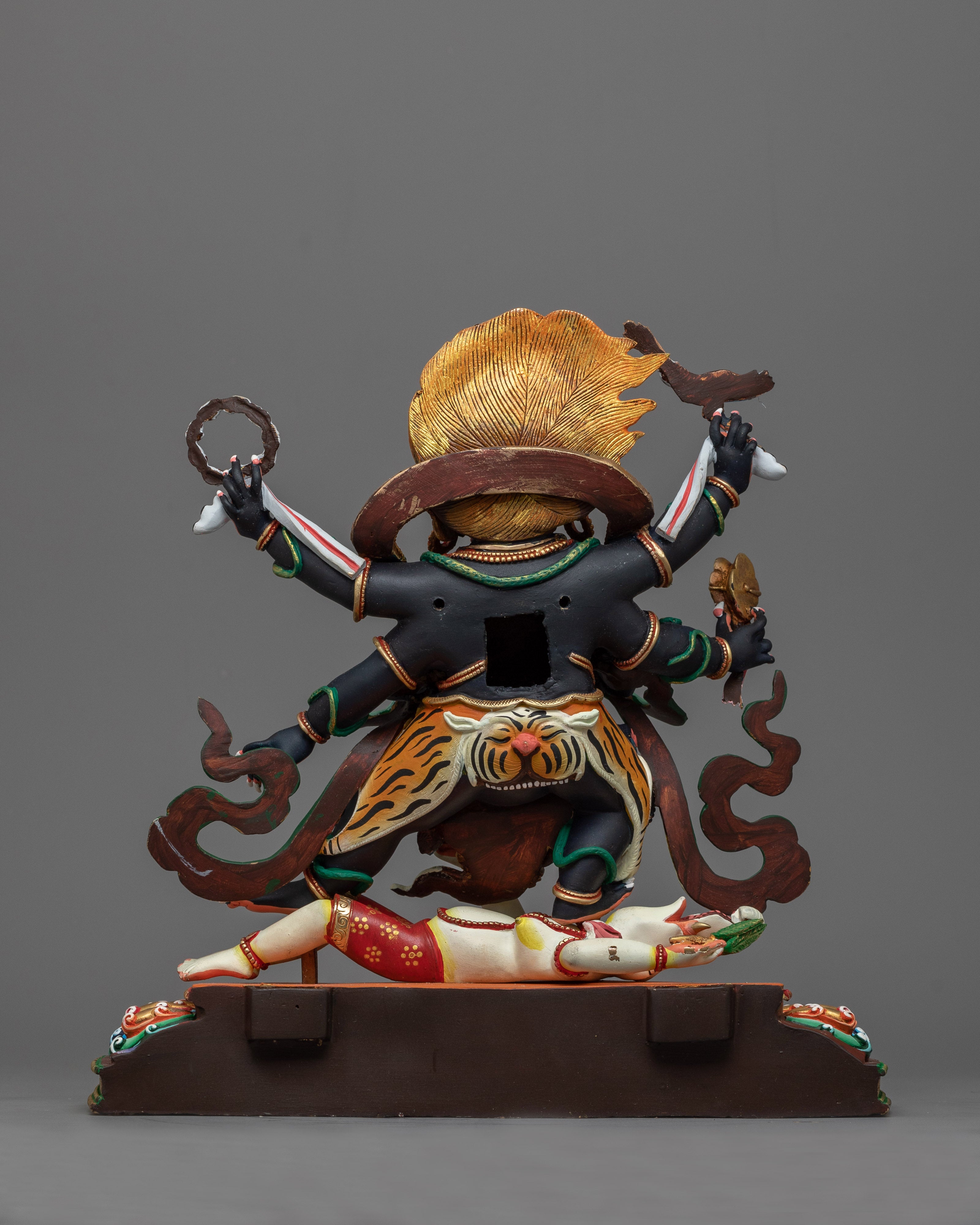 Colorful Six-Armed Mahakala Statue | Handcrafted Symbol of Protection