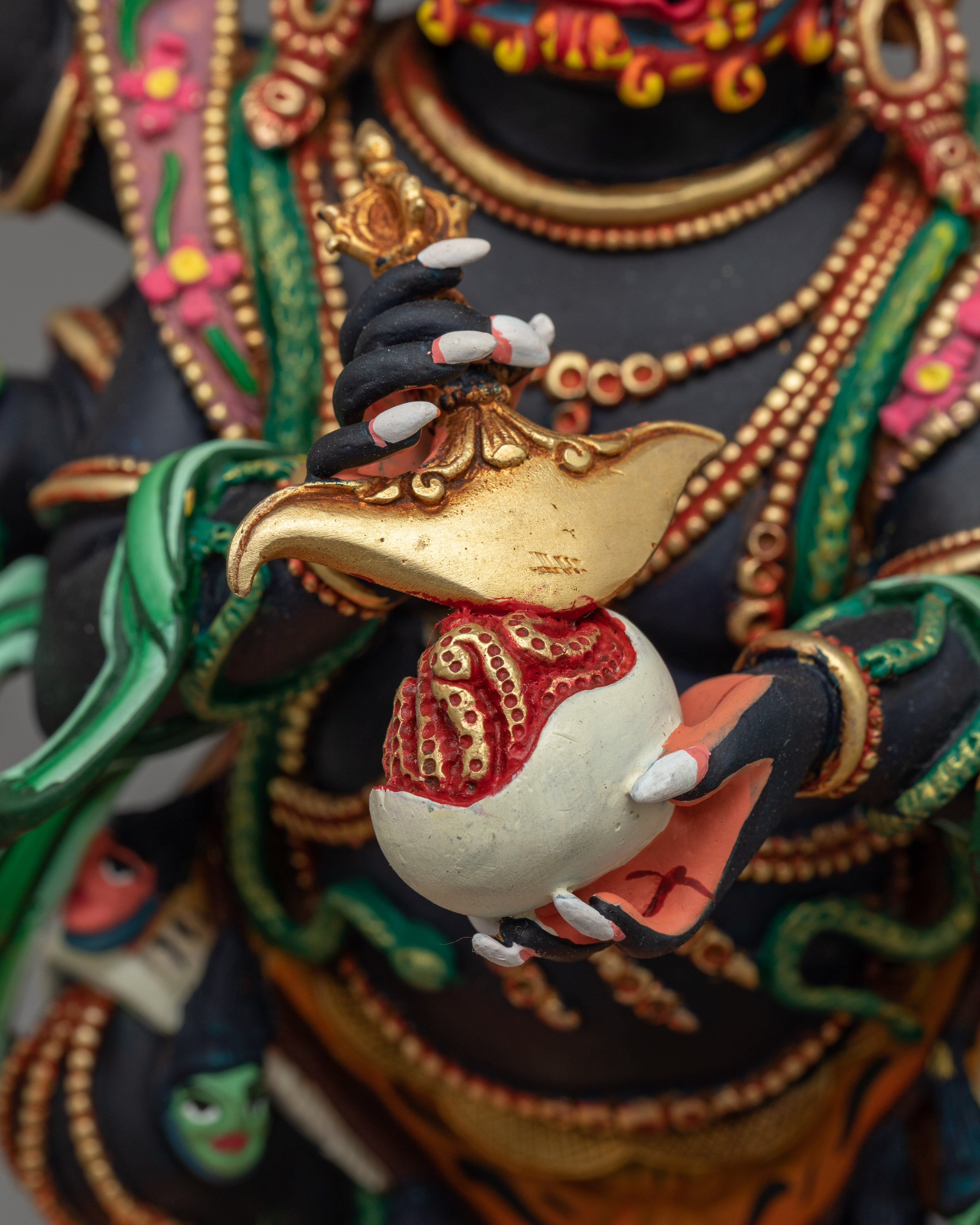 Colorful Six-Armed Mahakala Statue | Handcrafted Symbol of Protection