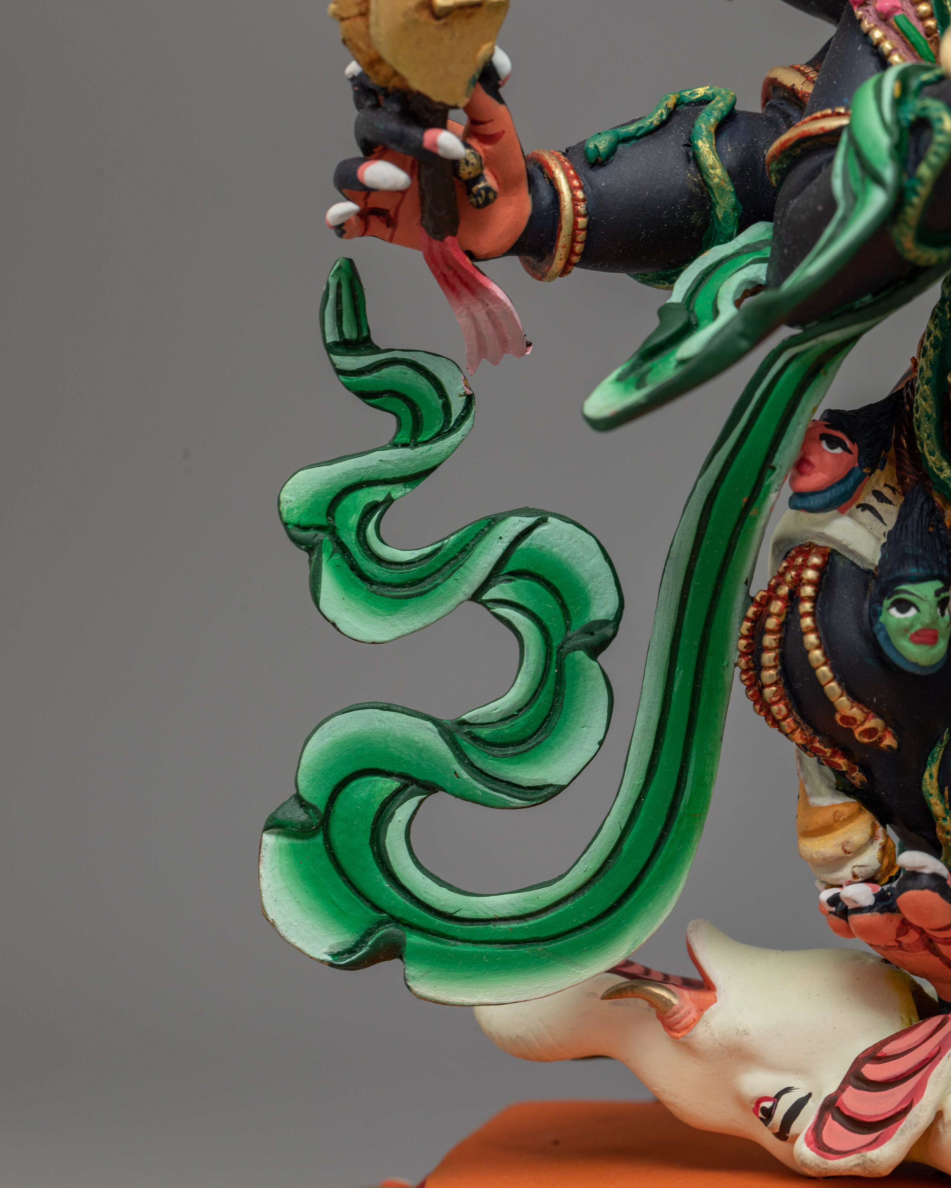 Colorful Six-Armed Mahakala Statue | Handcrafted Symbol of Protection