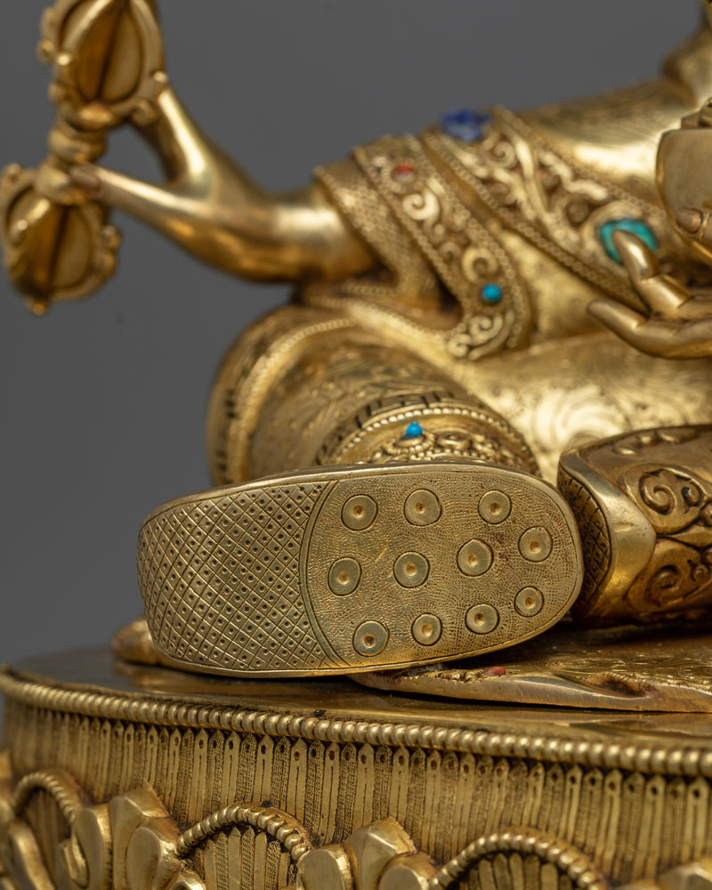 Meditation Room Sculpture of Guru Rinpoche | Handcrafted Buddhist Art for Spiritual Decor
