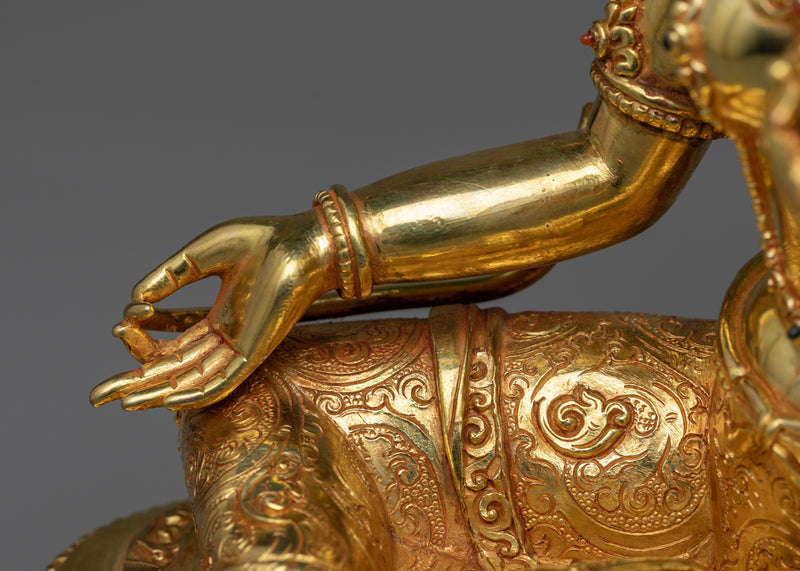 Mother of all Buddhas Green Tara Statue for Shrine | Flawlessly Handcrafted Shyamatara