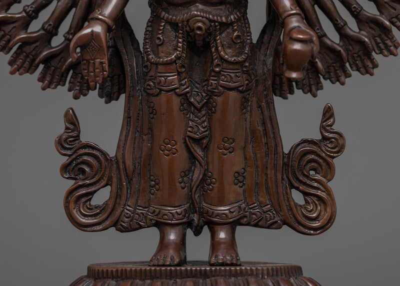1000-Armed Chenrezig Oxidized Statue | Icon of Infinite Compassion