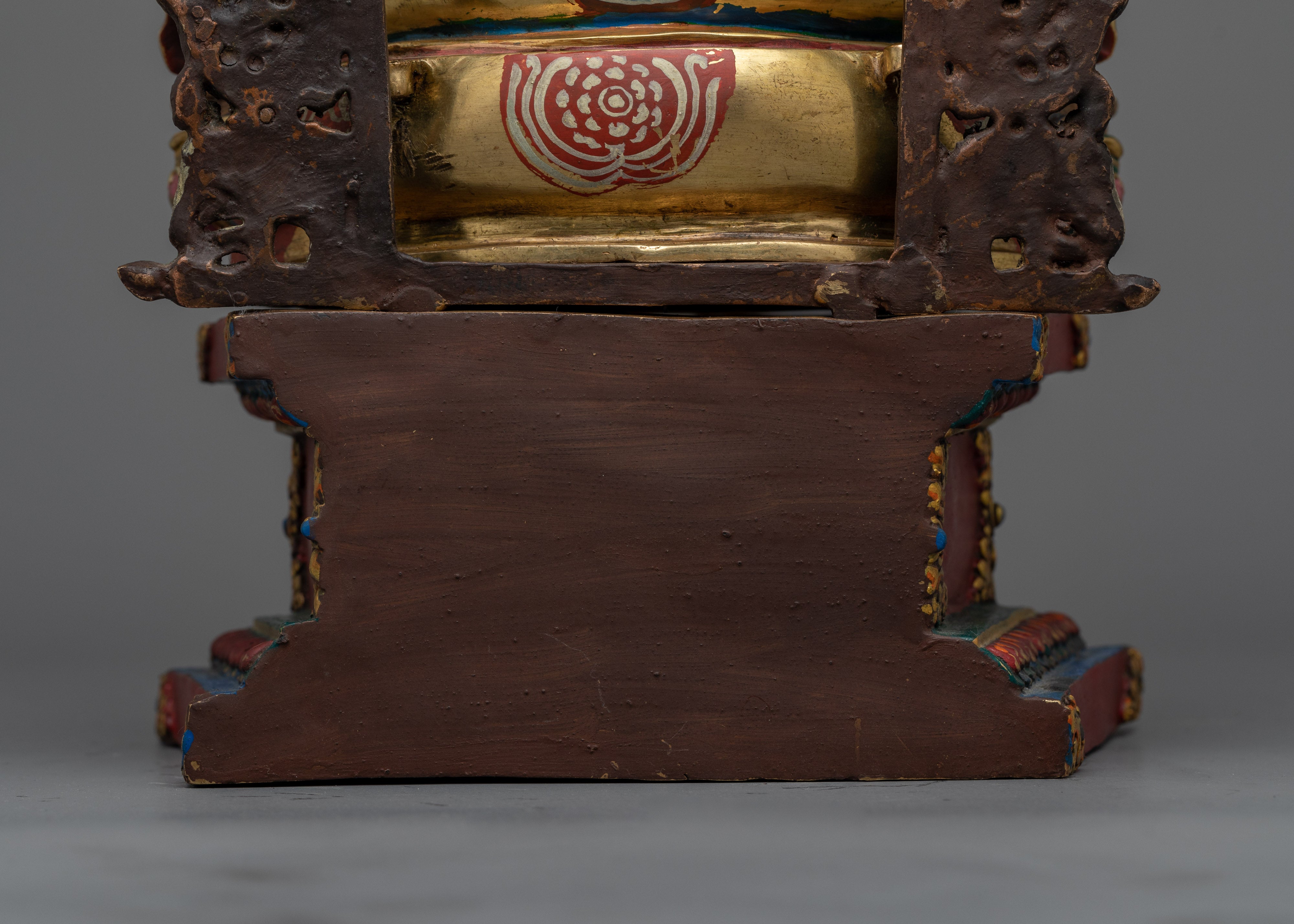 Antique Dzambhala Colorful Statue | Opulent Symbol of Prosperity