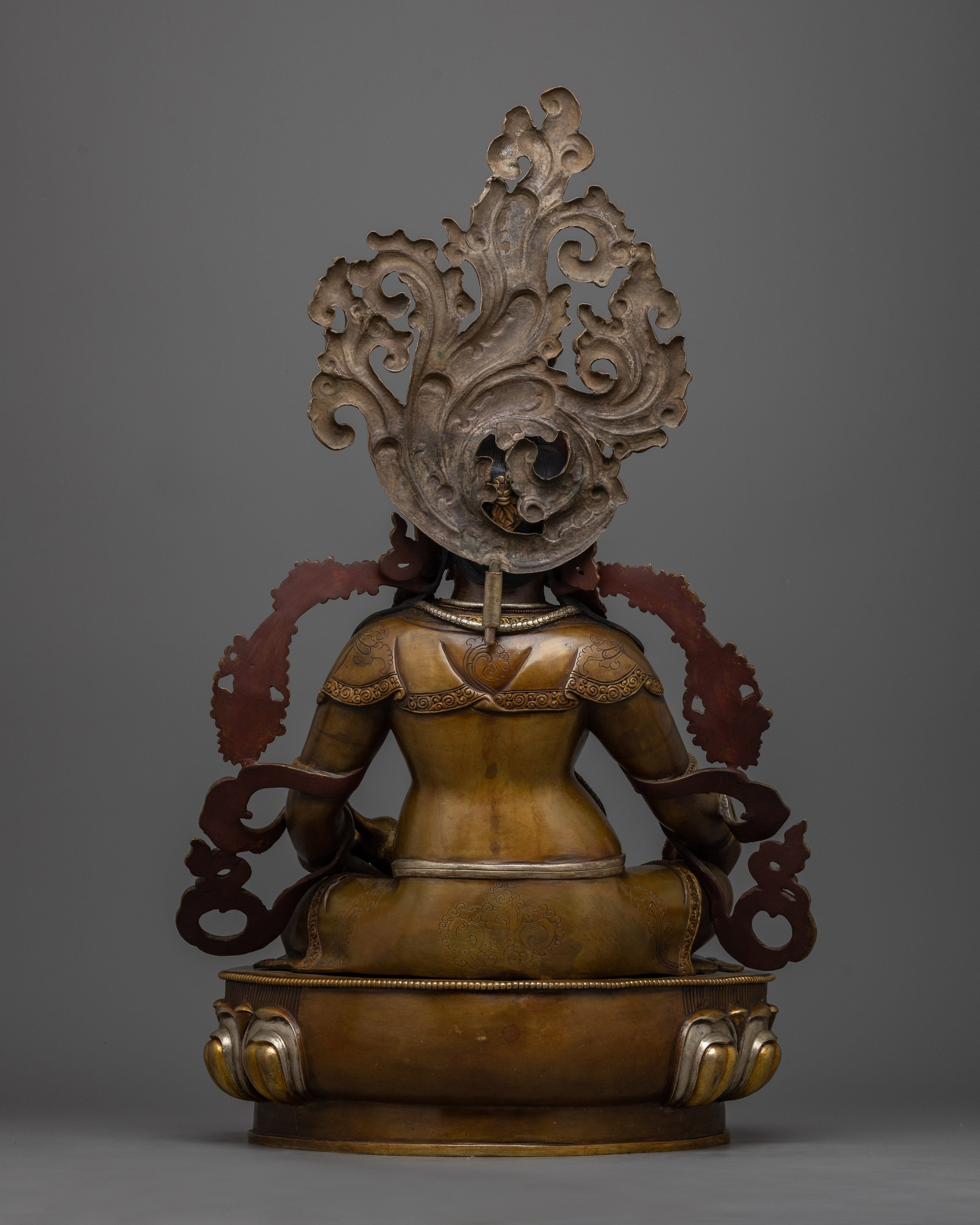 Dzambhala Gold-Silver-Plated Oxidized Statue | Embodiment of Prosperity