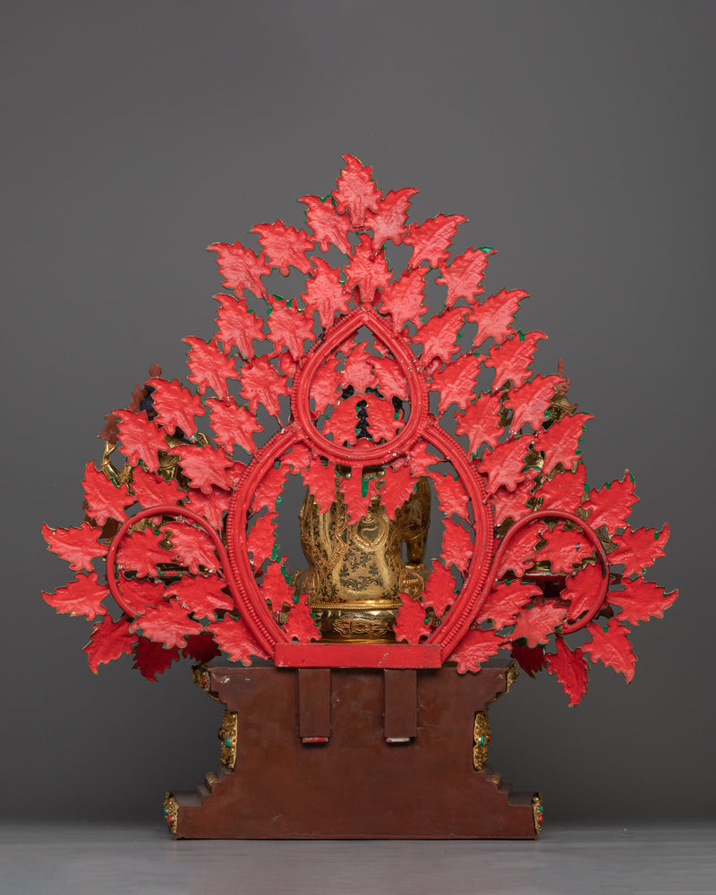 Shakyamuni Buddha with Guru Rinpoche and Chenresig Set | Himalayan Statue Set Artwork