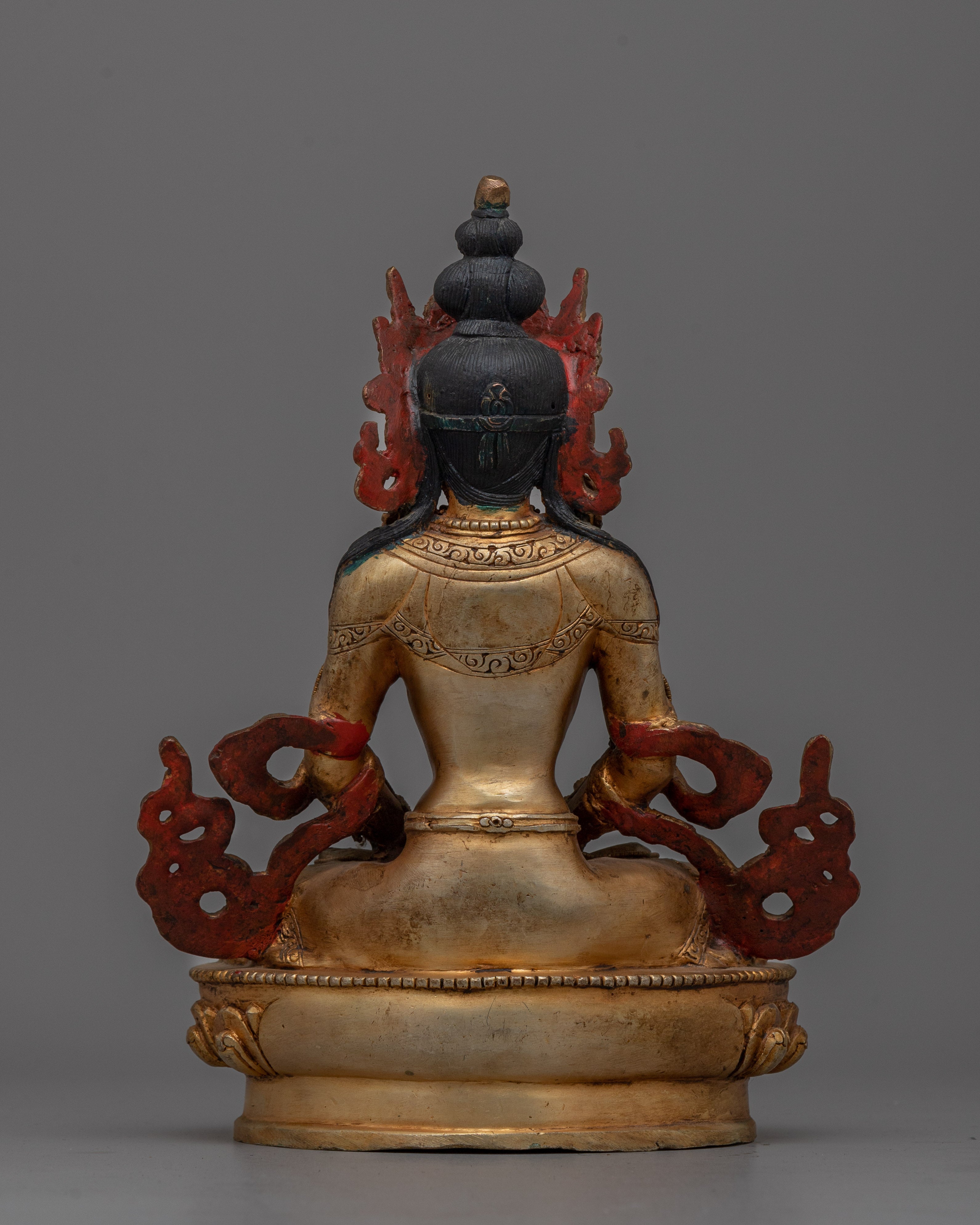 Antique Amitayus Crystal Body Statue | Symbol of Timeless Wisdom