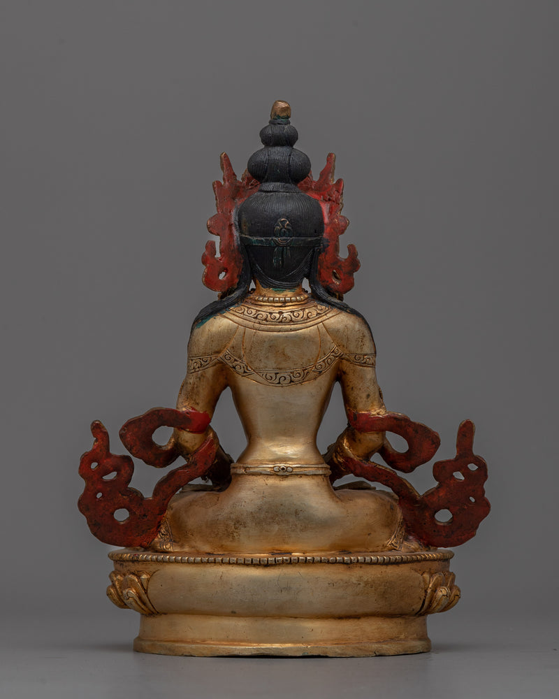 Antique Amitayus Crystal Body Statue | Symbol of Timeless Wisdom