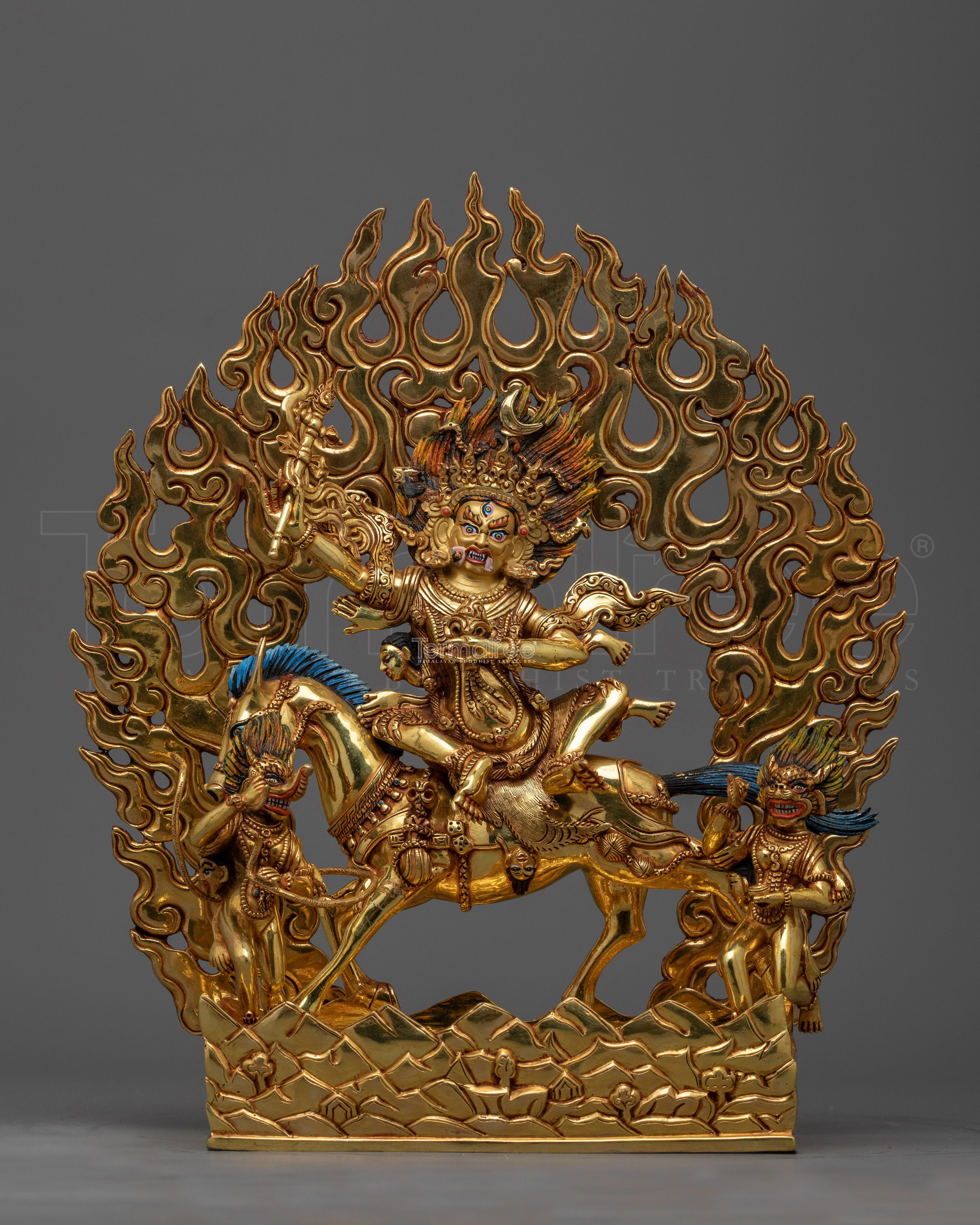 Magnificent Female Heruka Deity Palden Lhamo Statue, Symbol of Sacred Protection