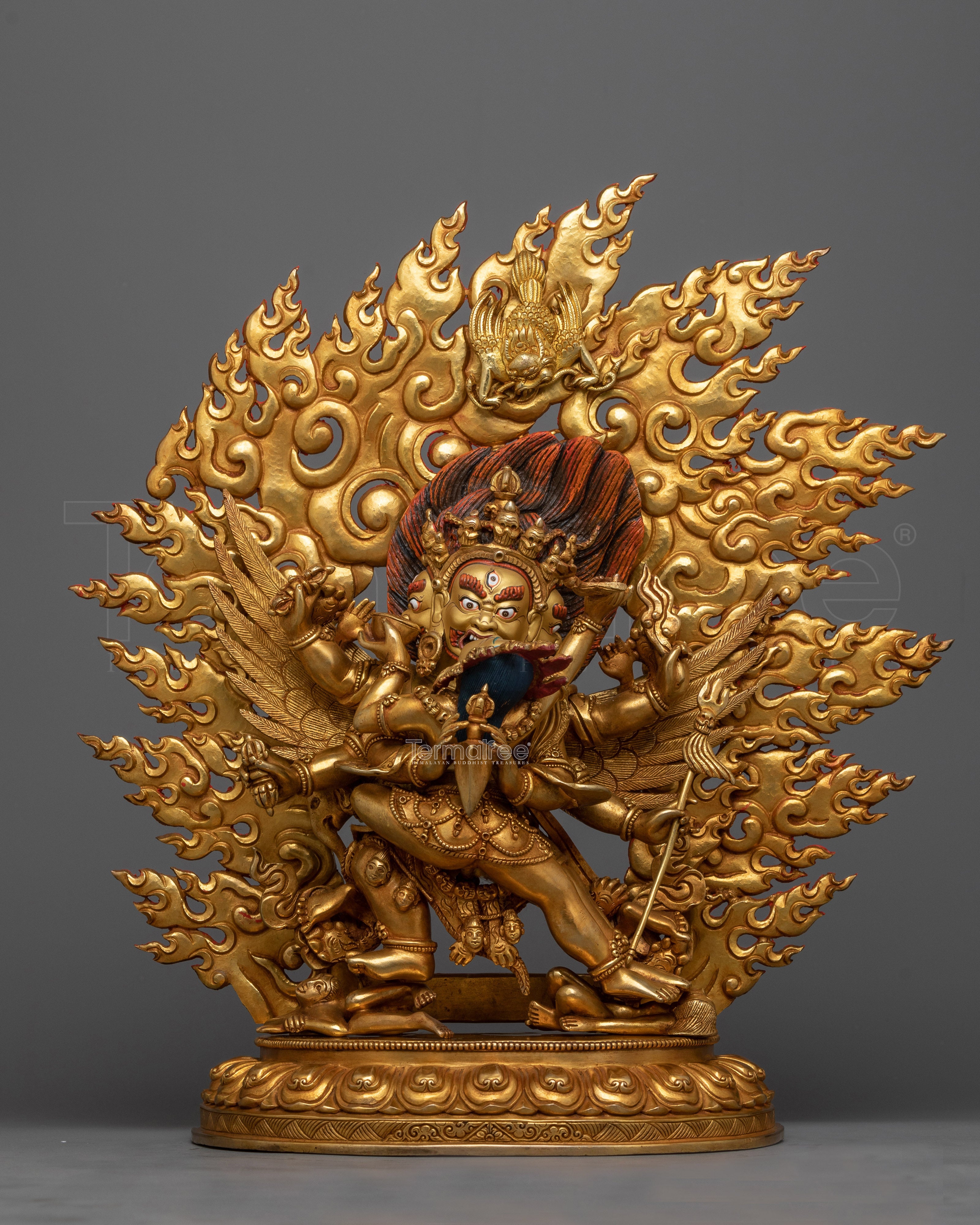 Gold Gilded Buddhist Statue |  Authentic Handmade Statue of Vajrakumara