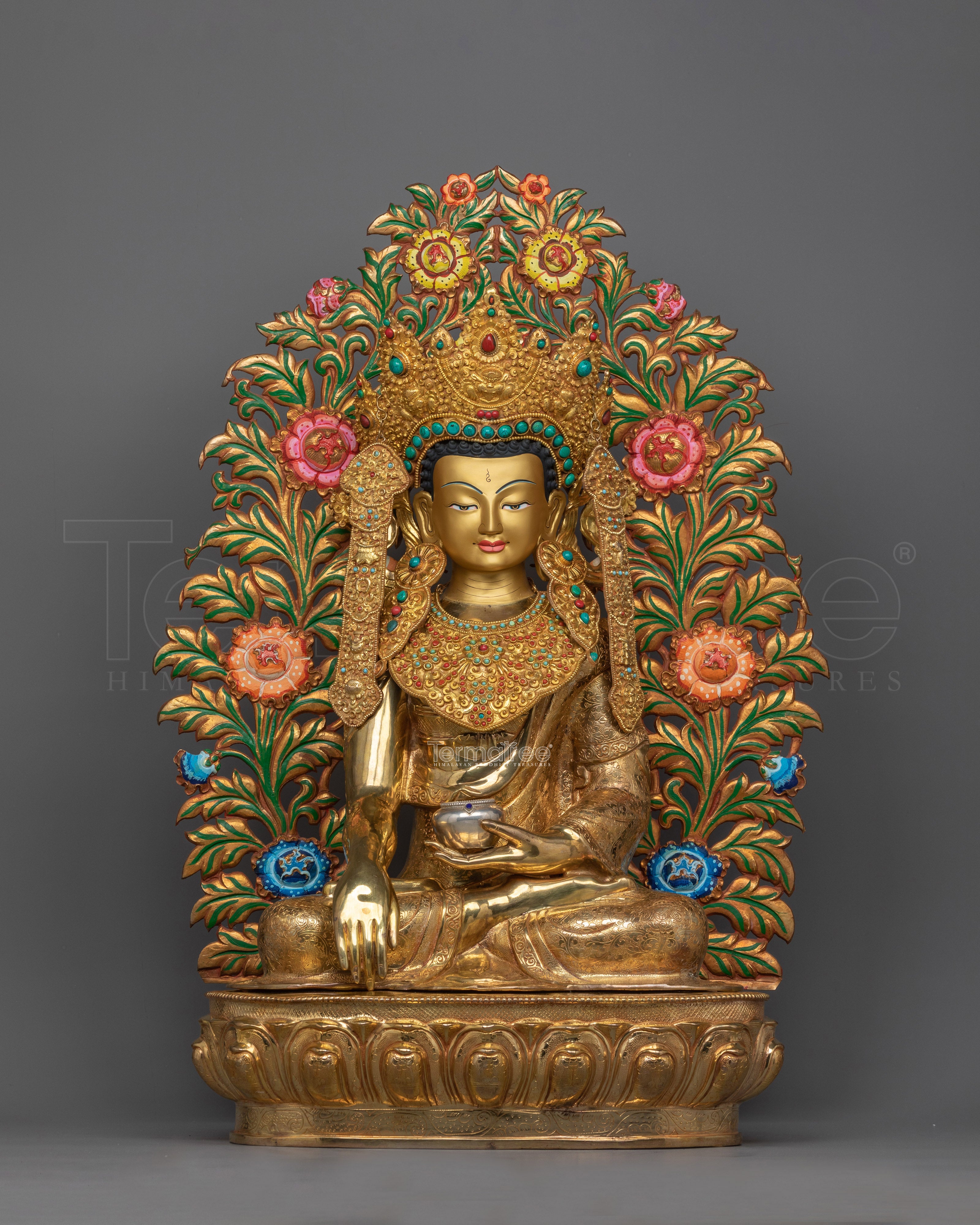 Crown Shakyamuni Buddhah Gold-Gilded Statue | Embodiment of Enlightenment