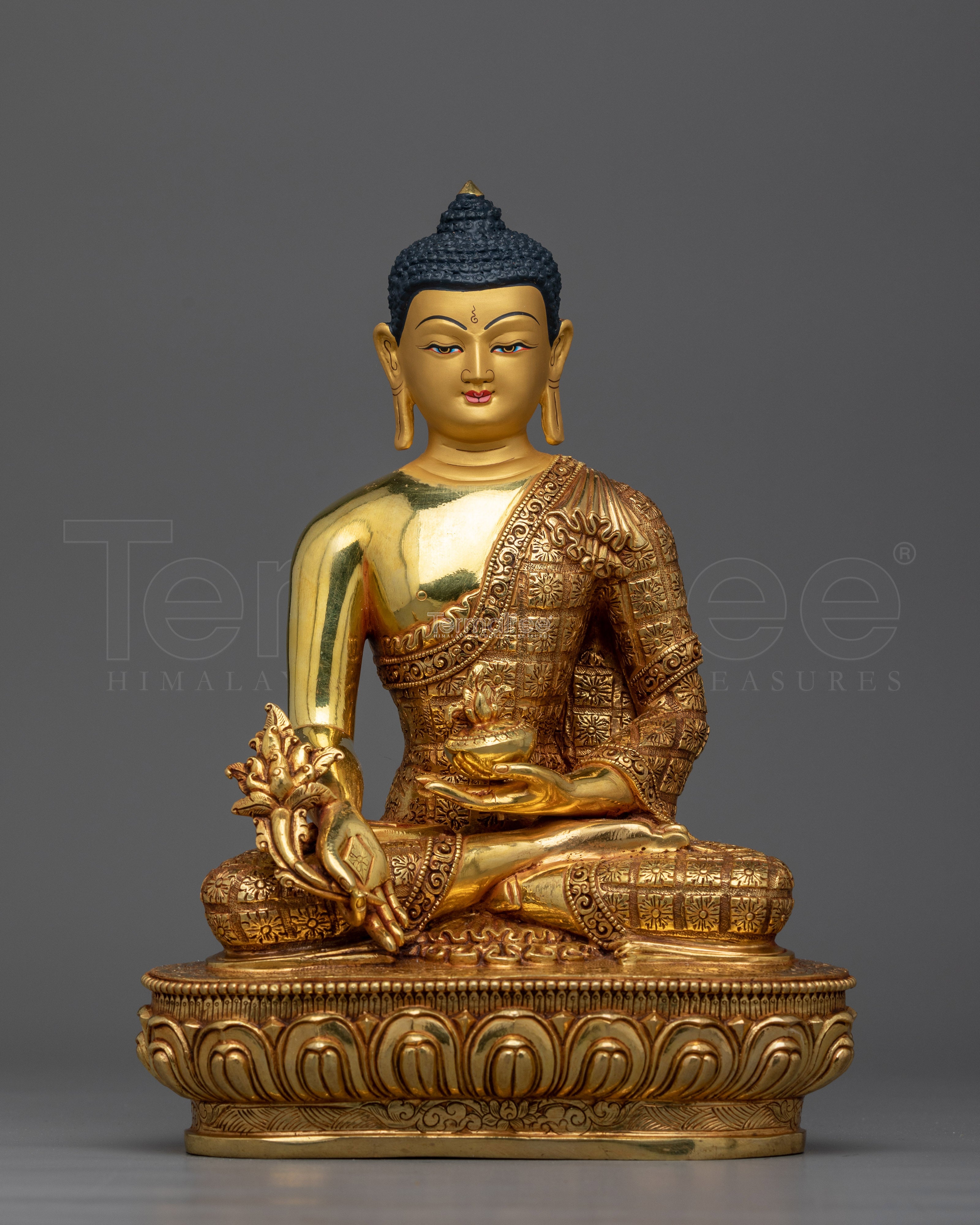 Medicine Buddha Gold-Gilded Statue | Embodiment of Healing and Compassion